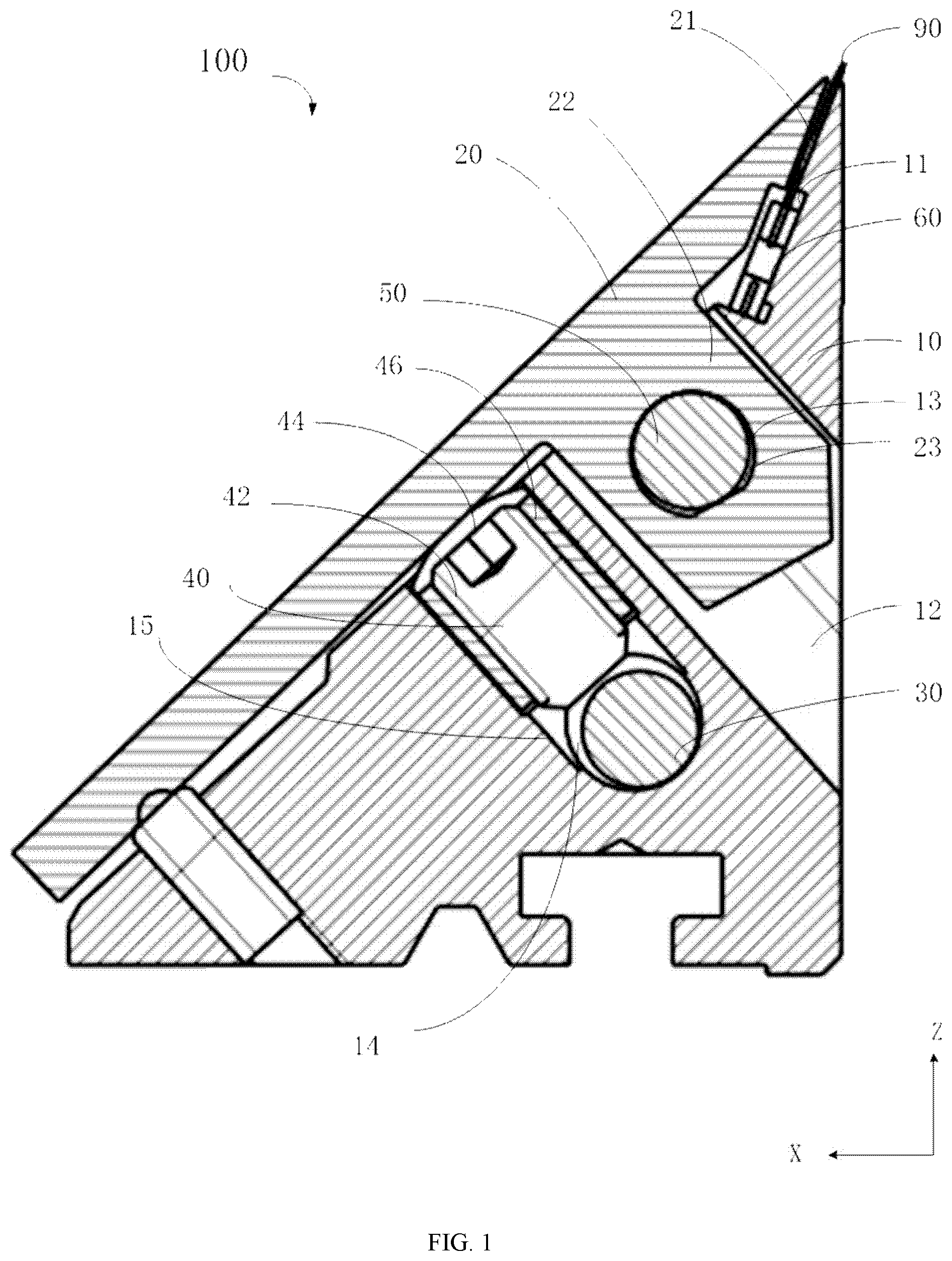 Patent US12377568 Figure 1 – Cutter holder for microtome