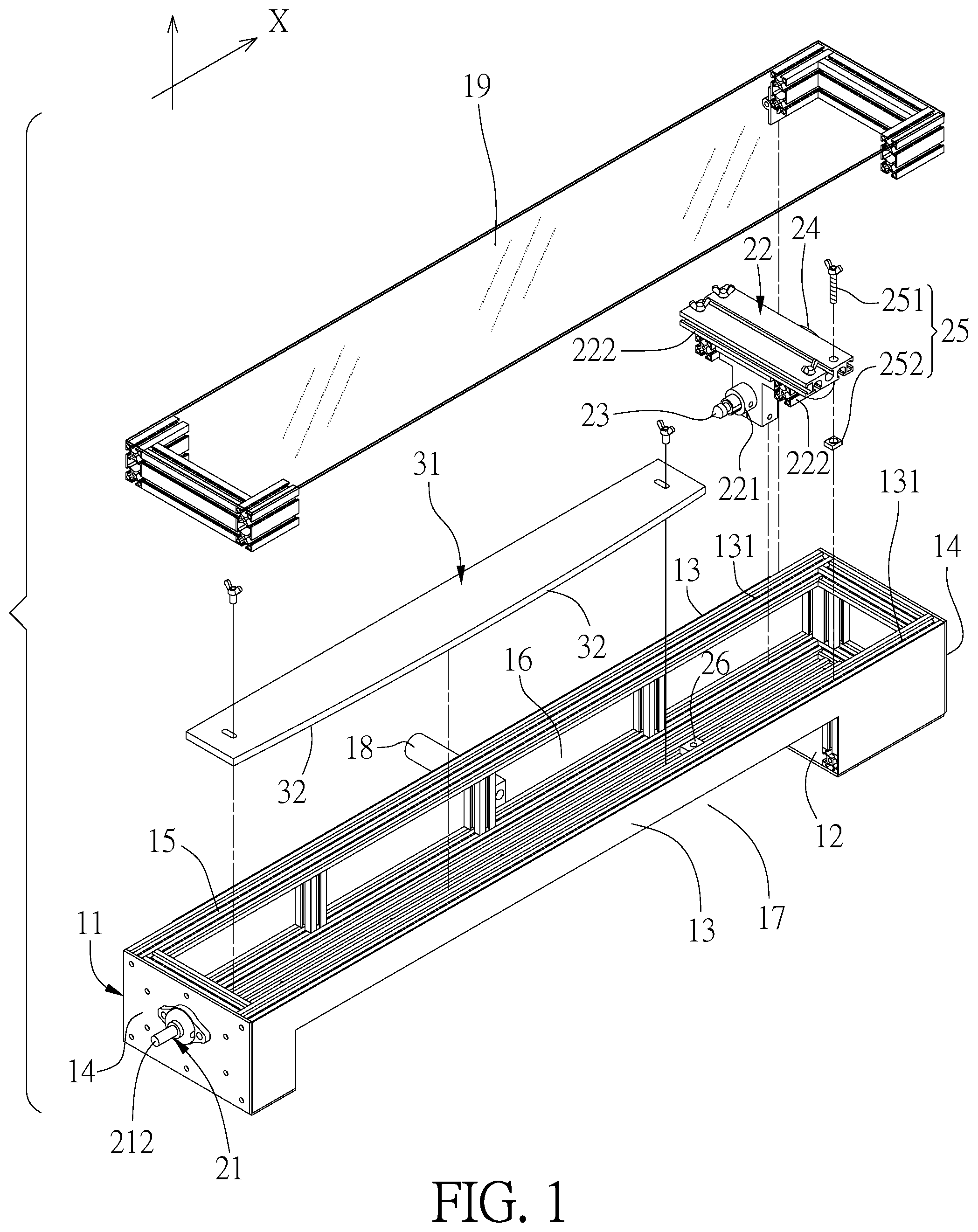 Patent US12377571 Figure 1 – Copy device for processing and shaping a cylindrical rod with a curved configuration