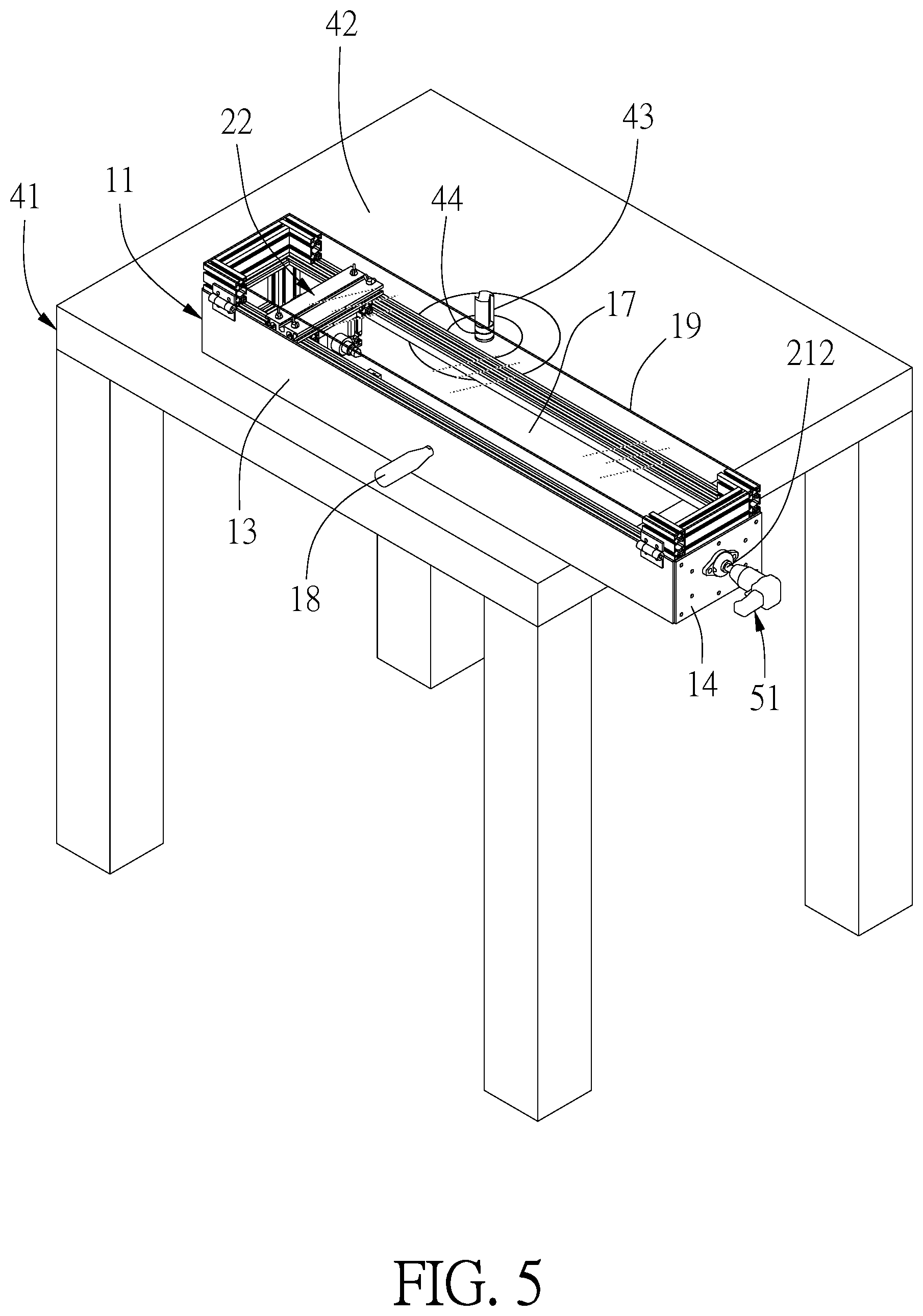 Patent US12377571 Figure 5 – Copy device for processing and shaping a cylindrical rod with a curved configuration