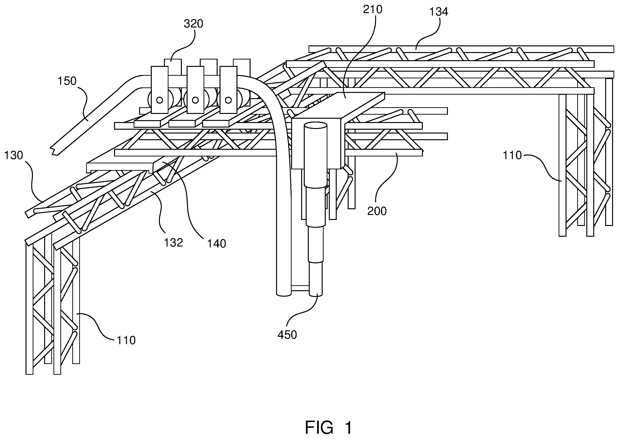 Patent US12377575 Figure 1 – Lightweight apparatus for large scale additive manufacturing with cementitious materials