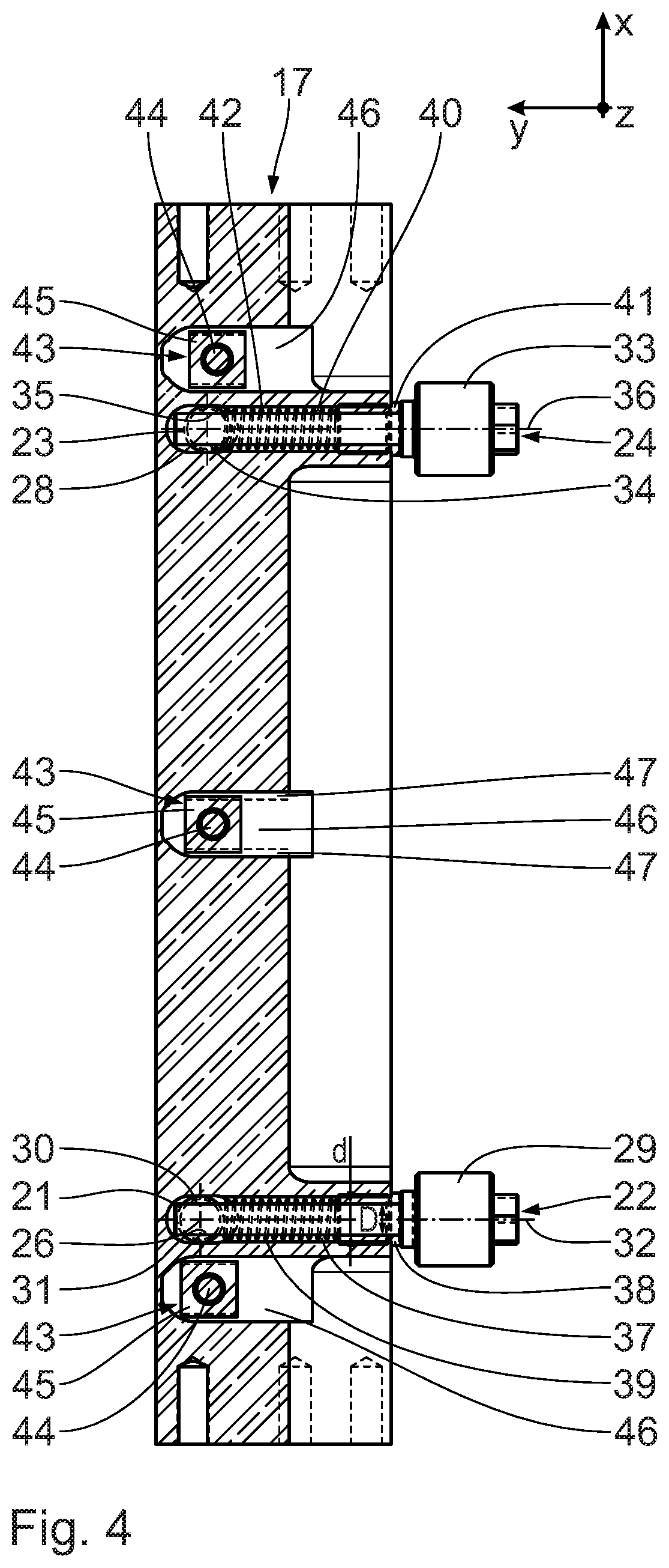 Patent US12377580 Figure 4 – Strand pelletizer and method for adjusting the cutting gap of such a pelletizer