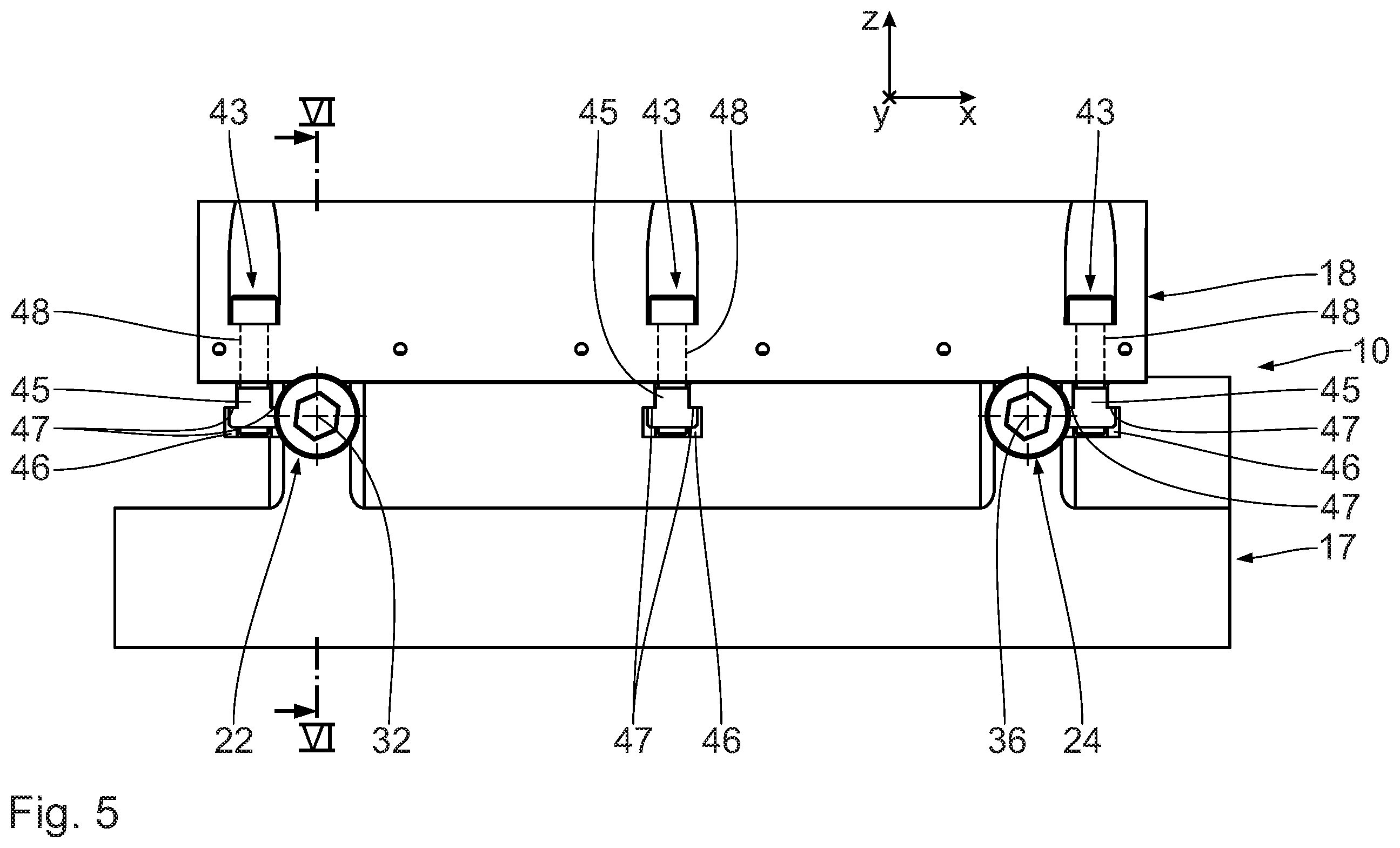 Patent US12377580 Figure 5 – Strand pelletizer and method for adjusting the cutting gap of such a pelletizer