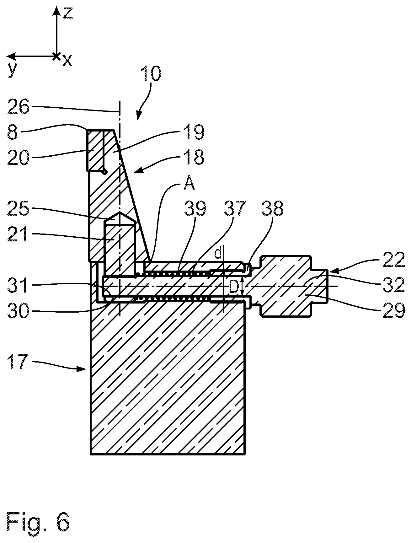 Patent US12377580 Figure 6 – Strand pelletizer and method for adjusting the cutting gap of such a pelletizer