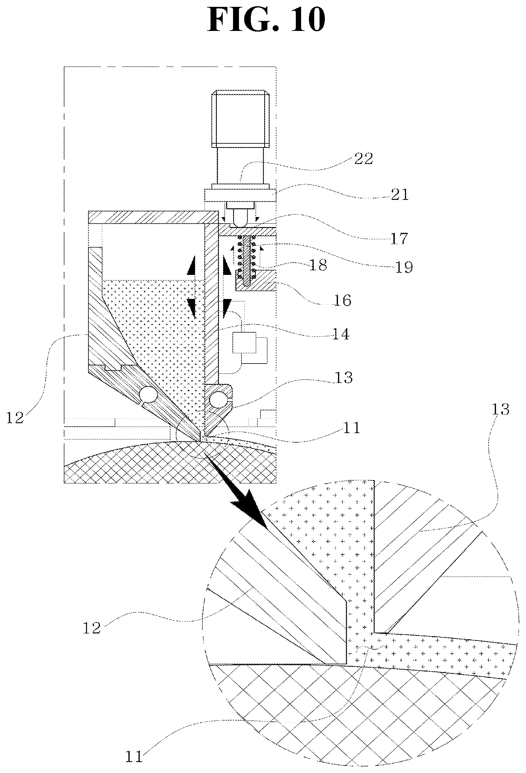 Patent US12377583 Figure 10 – Automatic gel ribbon thickness adjustment device