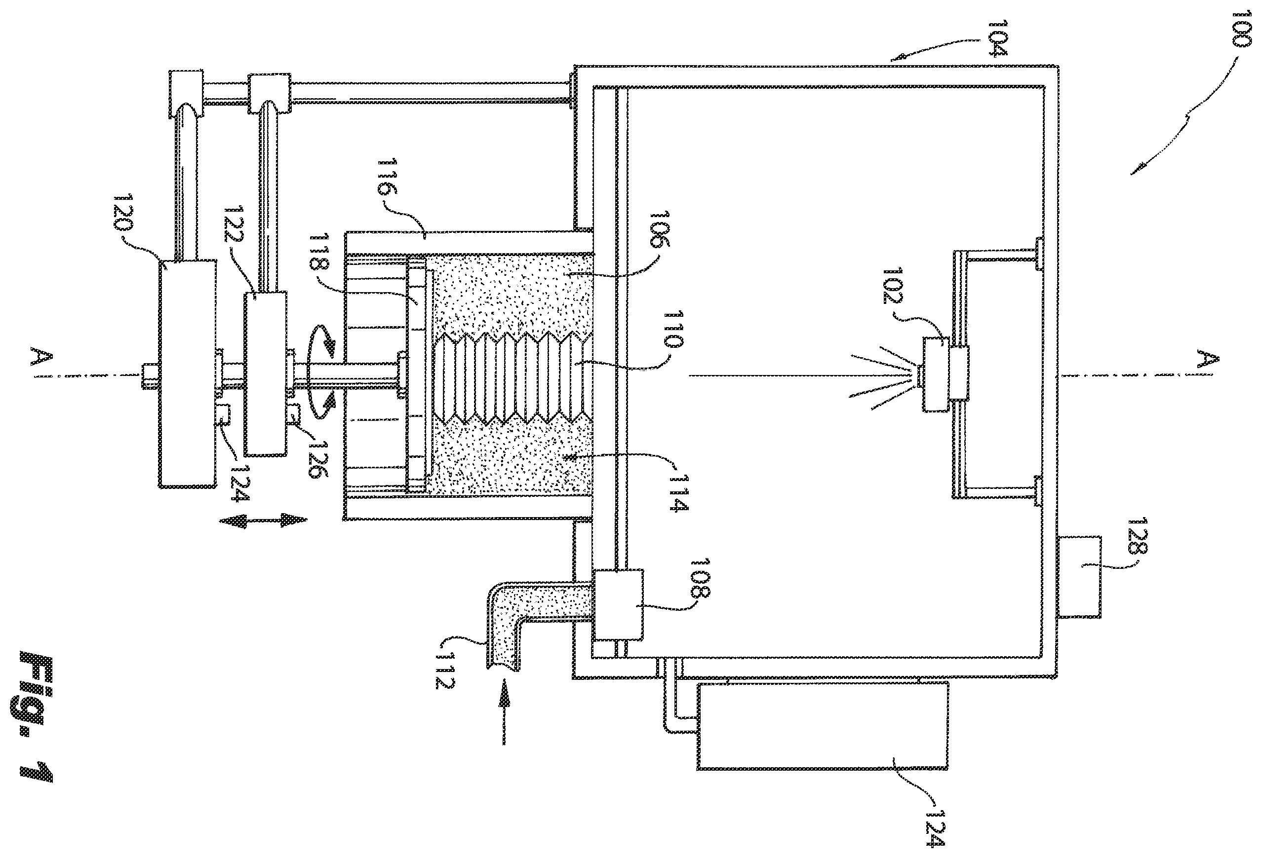 Patent US12377607 Figure 1 – Rotating relative recoater and part orientation