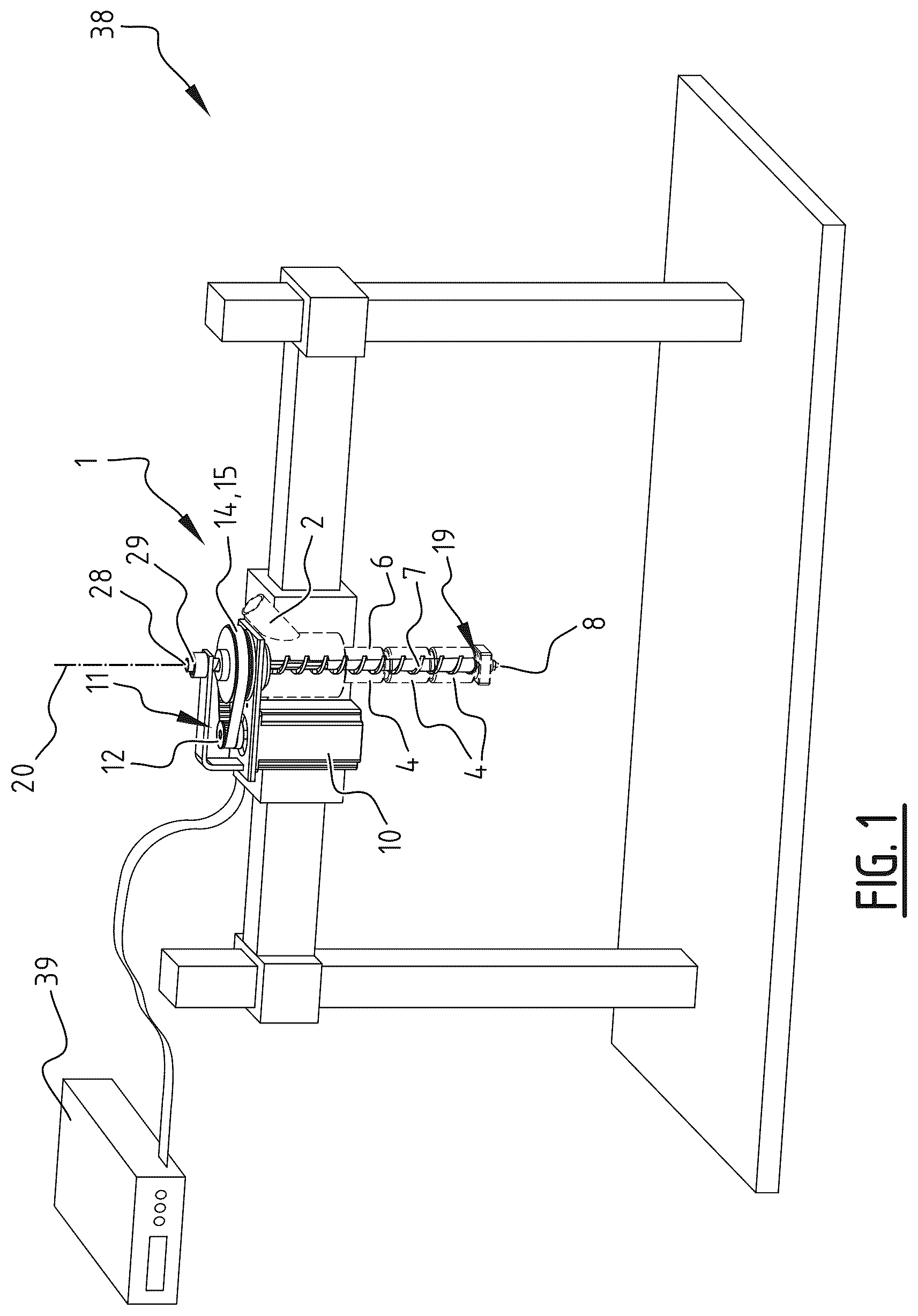 Patent US12377608 Figure 1 – Extruder system and additive manufacturing printer, comprising such an extruder