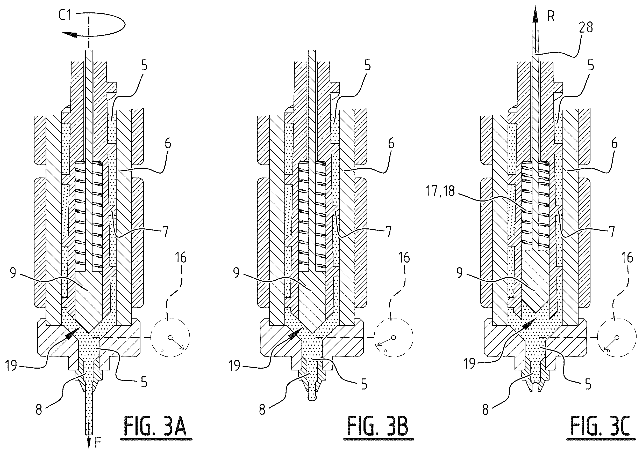 Patent US12377608 Figure 3 – Extruder system and additive manufacturing printer, comprising such an extruder