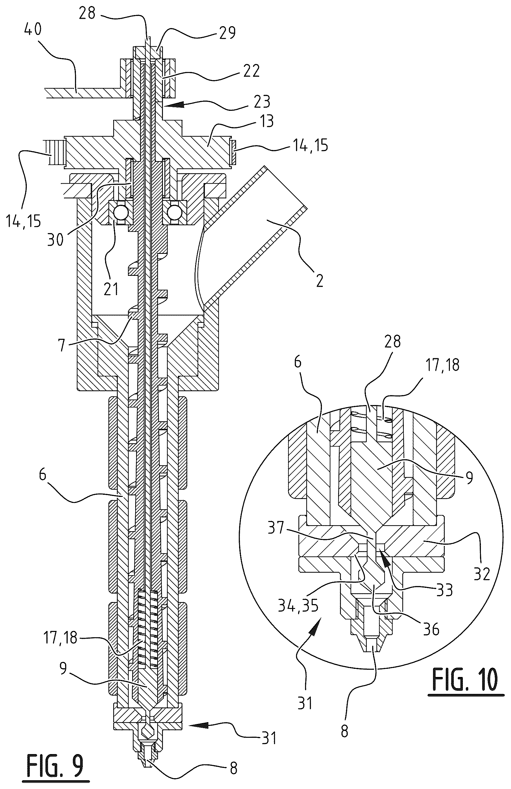 Patent US12377608 Figure 9 – Extruder system and additive manufacturing printer, comprising such an extruder
