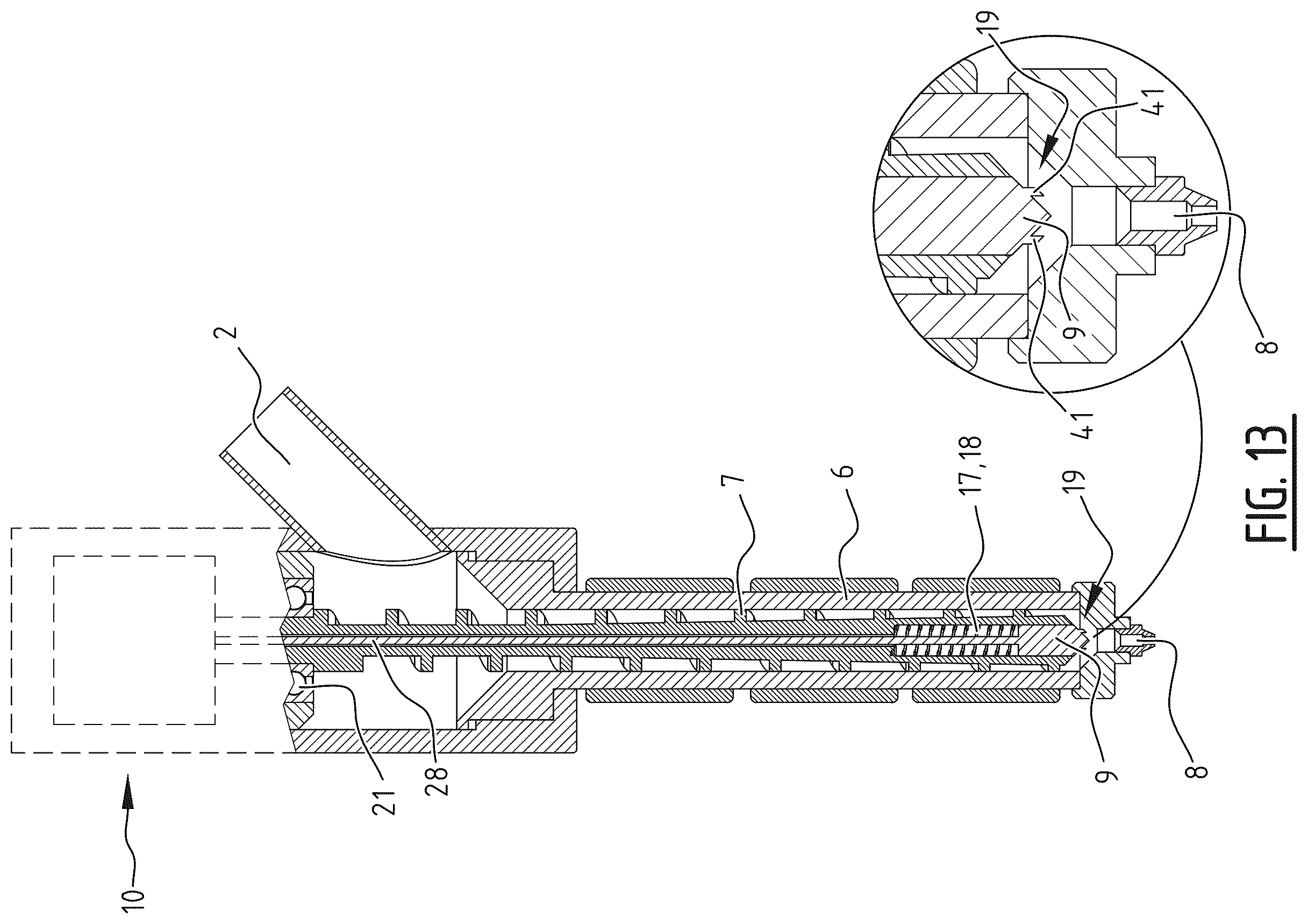 Patent US12377608 Figure 11 – Extruder system and additive manufacturing printer, comprising such an extruder