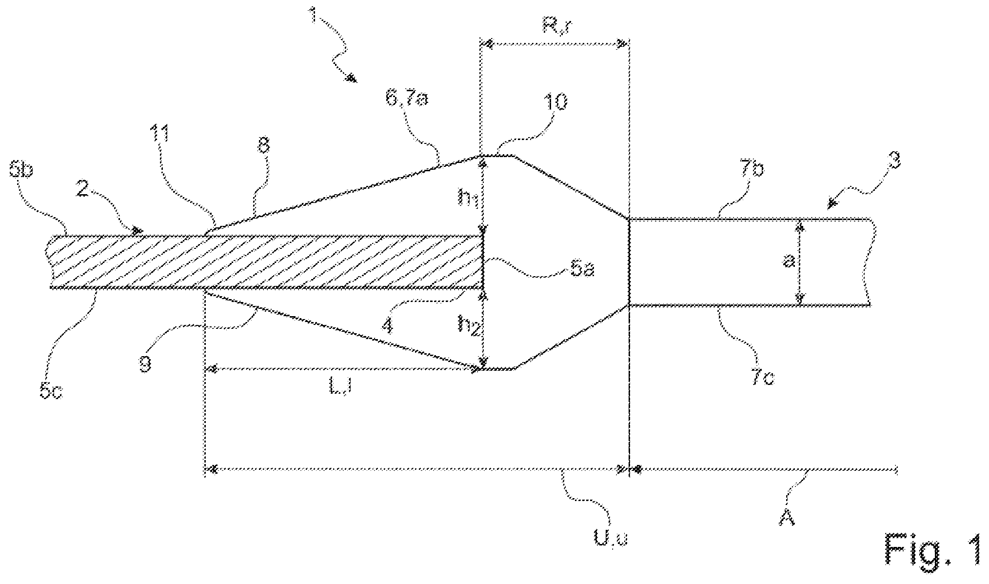 Patent US12377619 Figure 1 – Edge design of a flat stiffening structure for a component