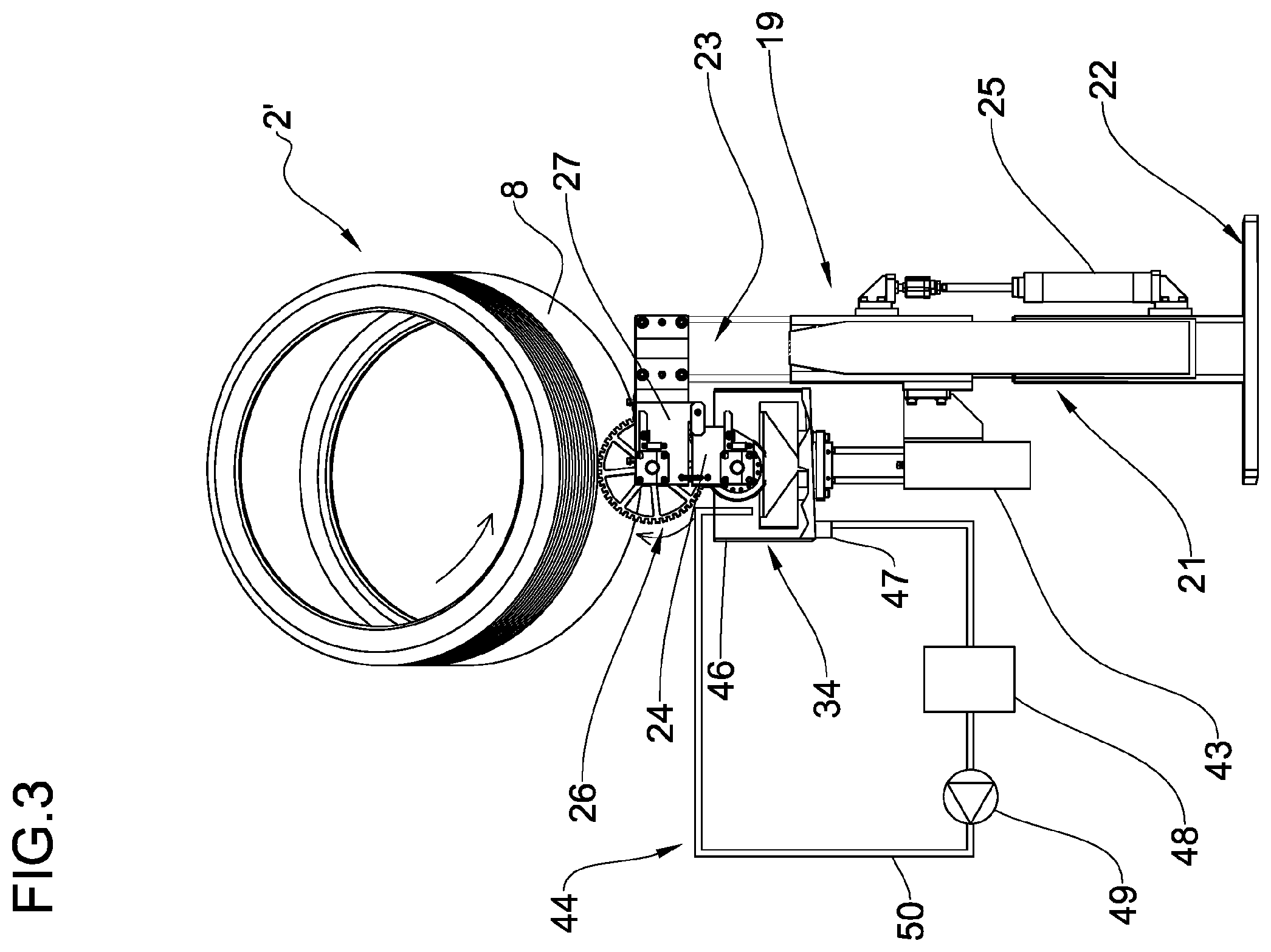 Patent US12377626 Figure 3 – Process and apparatus for building tyres for vehicle wheels