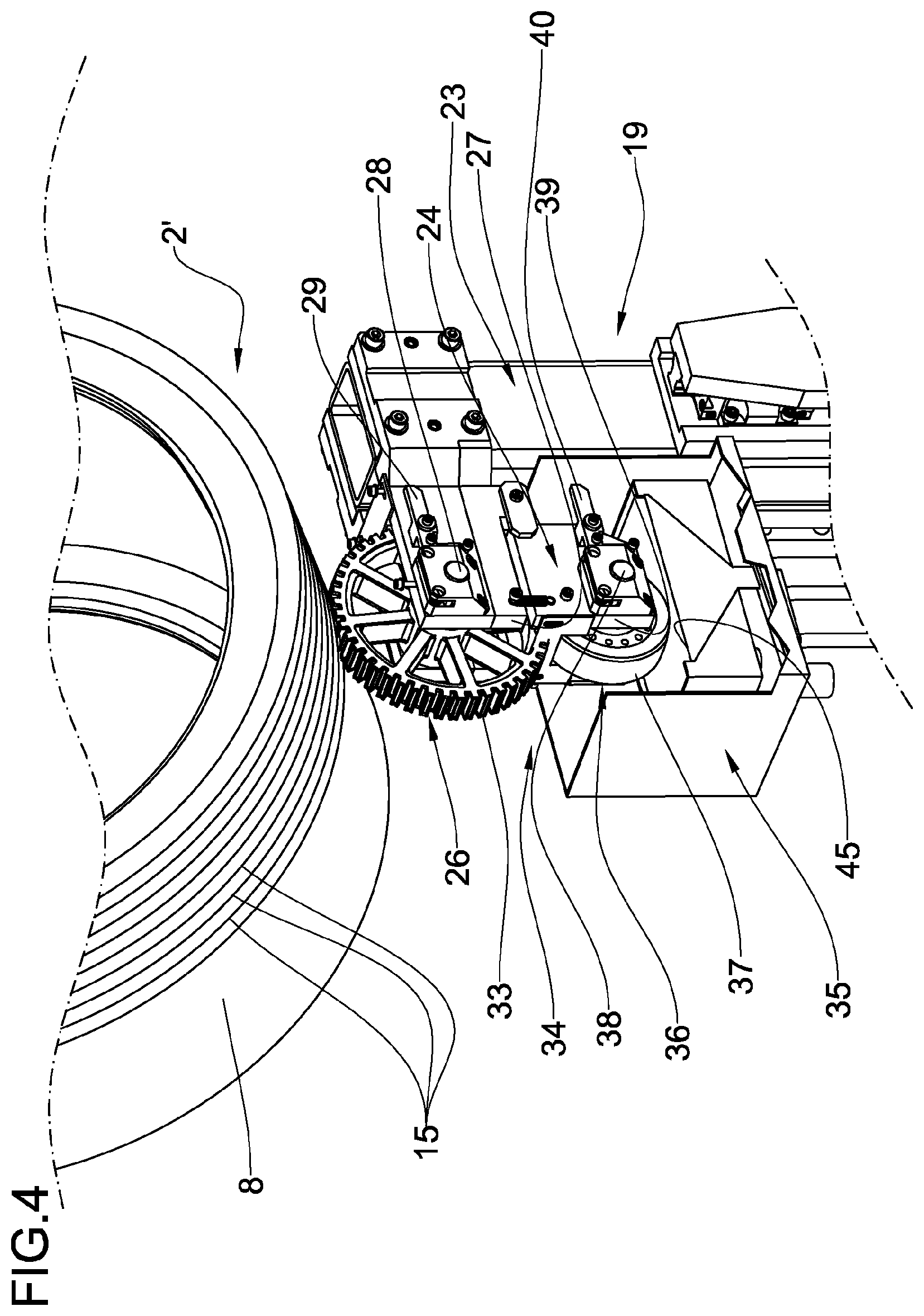 Patent US12377626 Figure 4 – Process and apparatus for building tyres for vehicle wheels