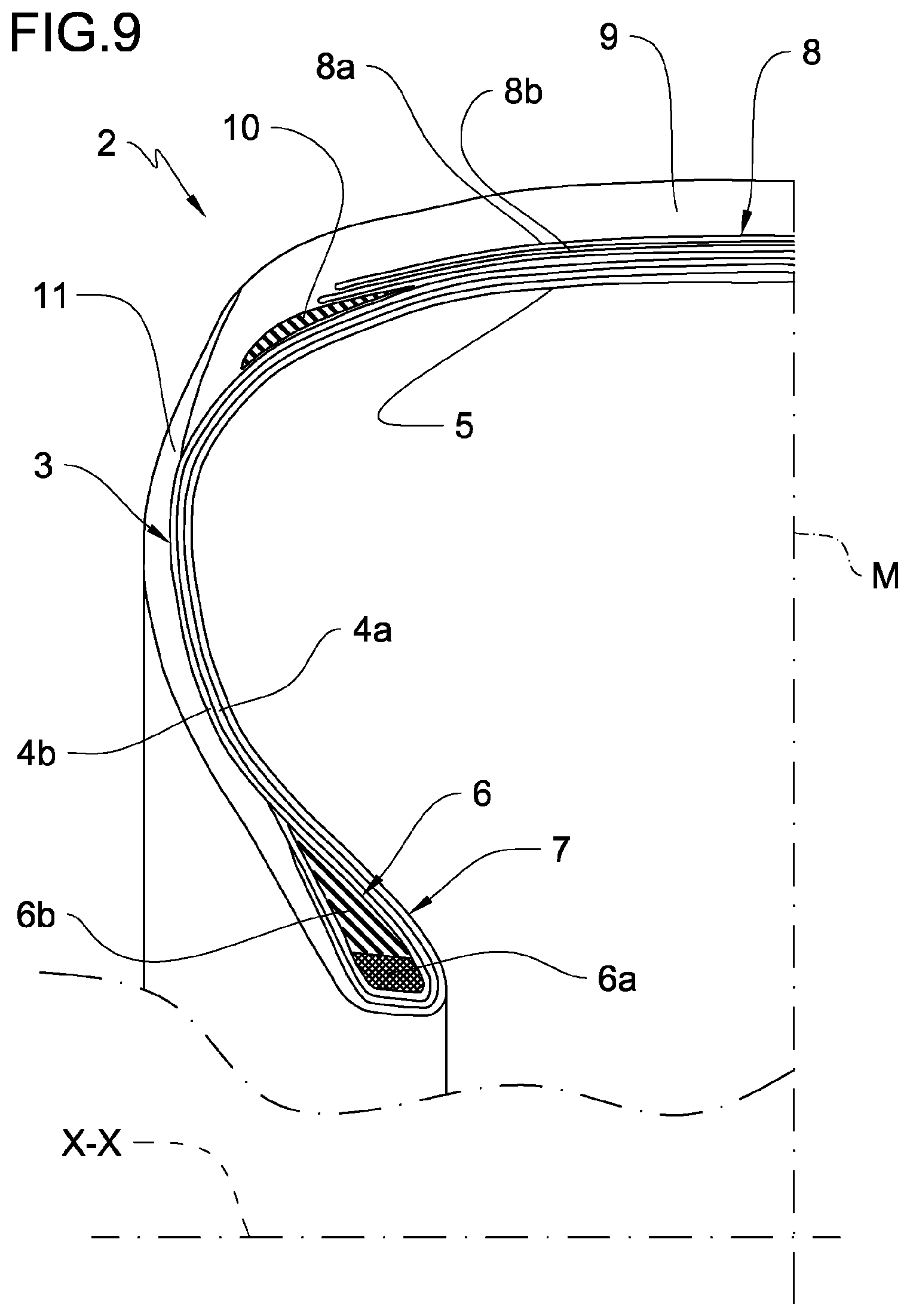 Patent US12377626 Figure 8 – Process and apparatus for building tyres for vehicle wheels