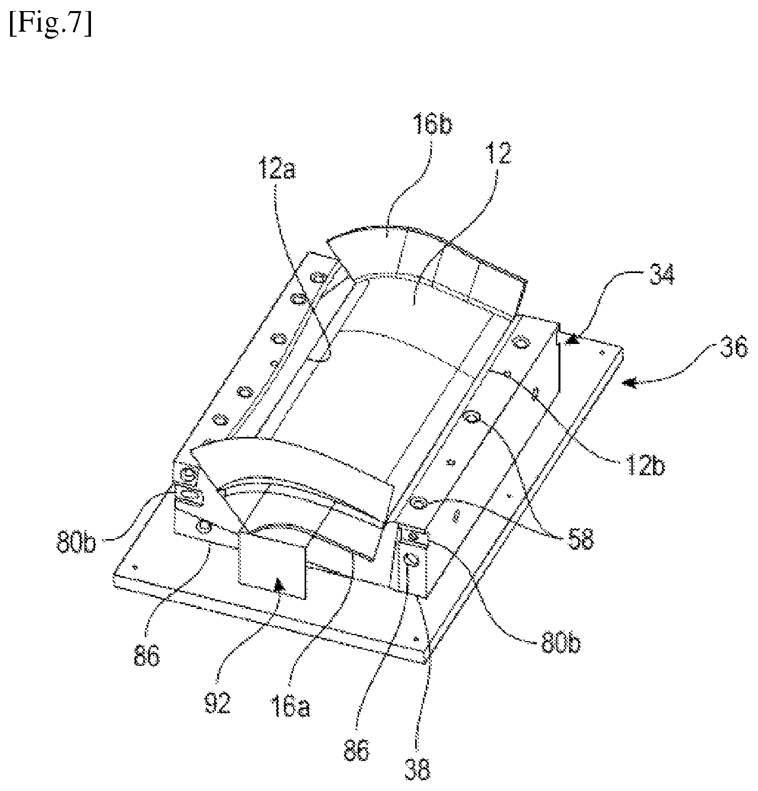 Patent US12377628 Figure 7 – Device for shaping a fibrous preform for producing a bladed part of a turbomachine