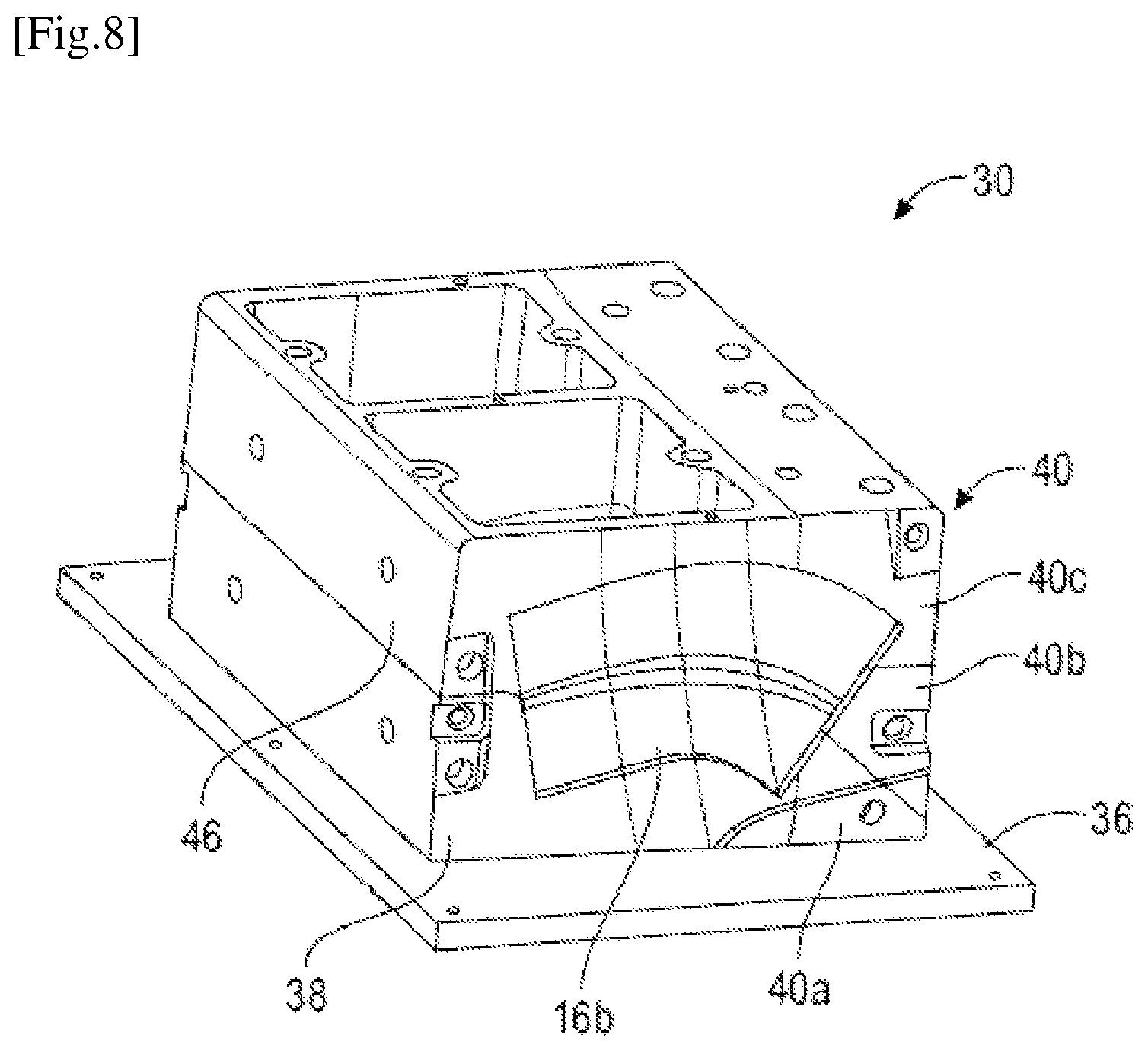 Patent US12377628 Figure 8 – Device for shaping a fibrous preform for producing a bladed part of a turbomachine