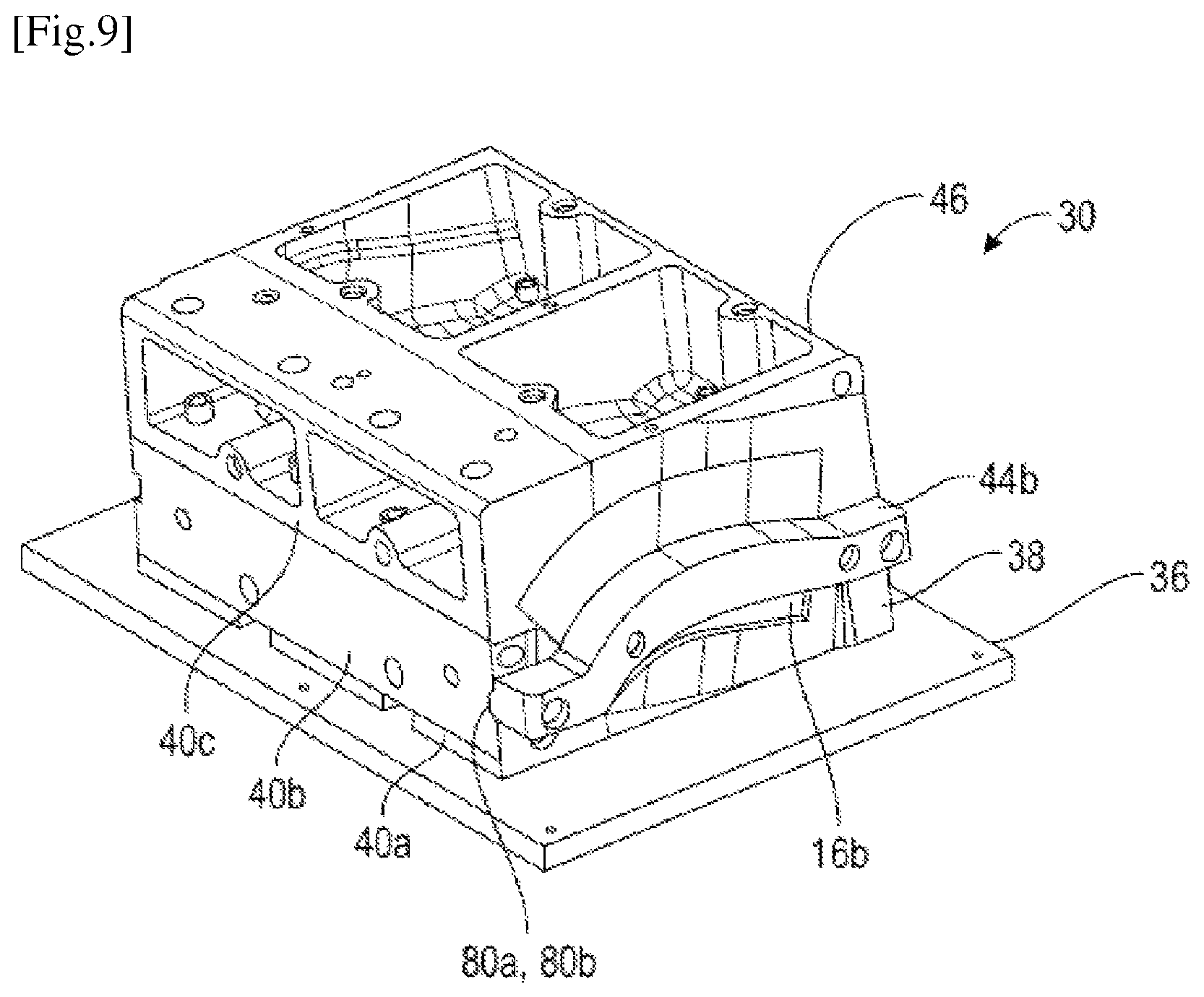 Patent US12377628 Figure 9 – Device for shaping a fibrous preform for producing a bladed part of a turbomachine