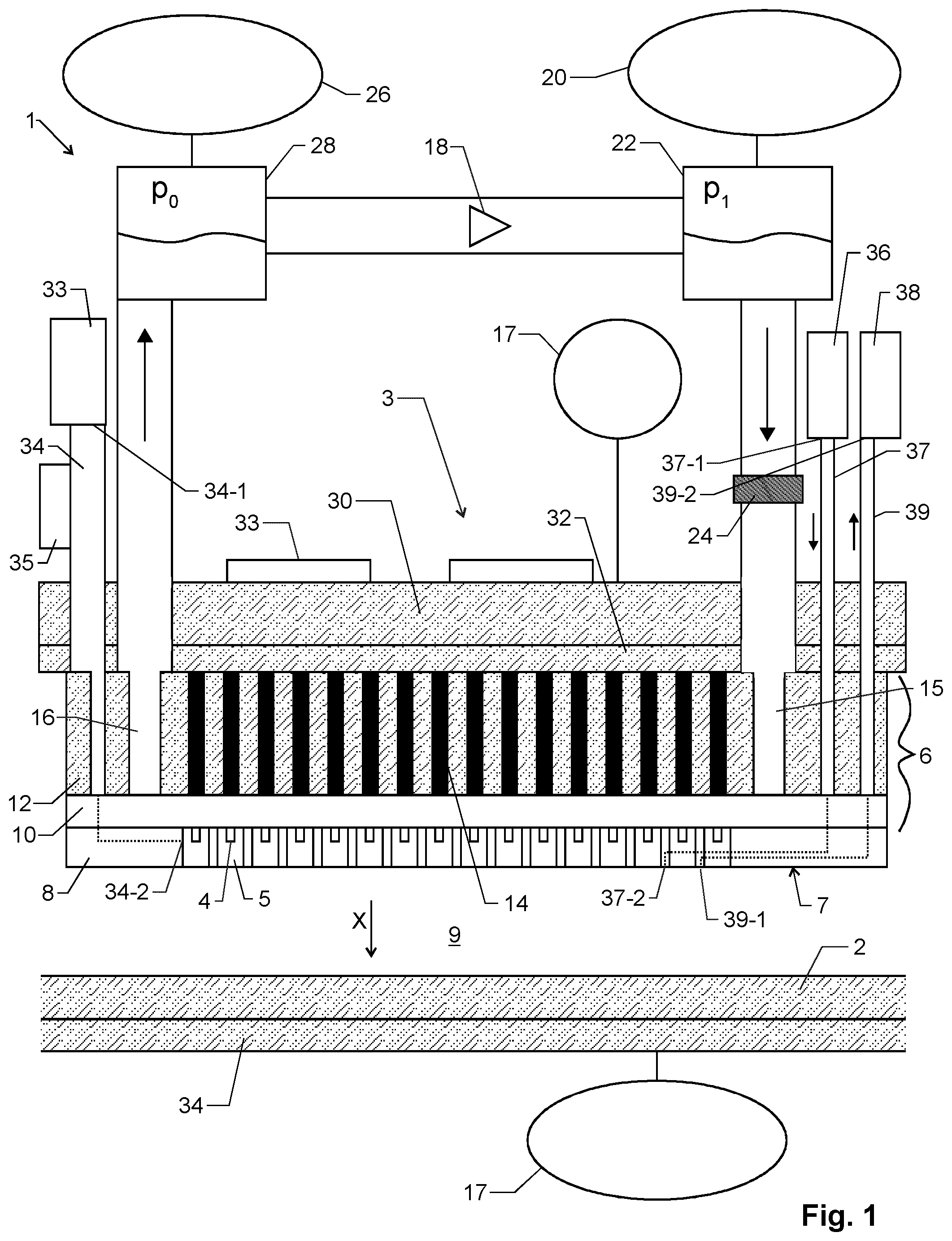Patent US12377653 Figure 1 – Inkjet printing system with nozzle evaporator
