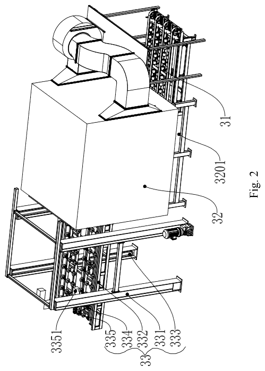 Patent US12377661 Figure 2 – Inkjet processing system for artificial stones and application thereof