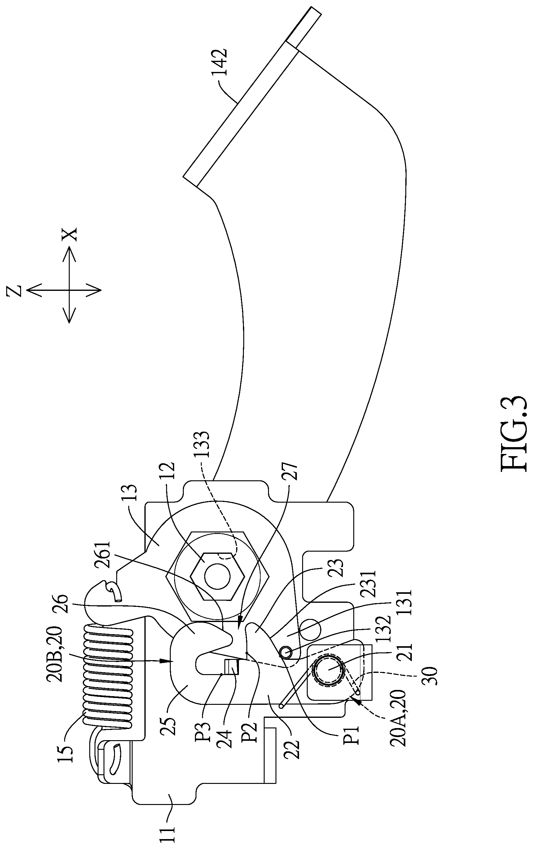 Patent US12377680 Figure 3 – Caster with a circularly positioning structure
