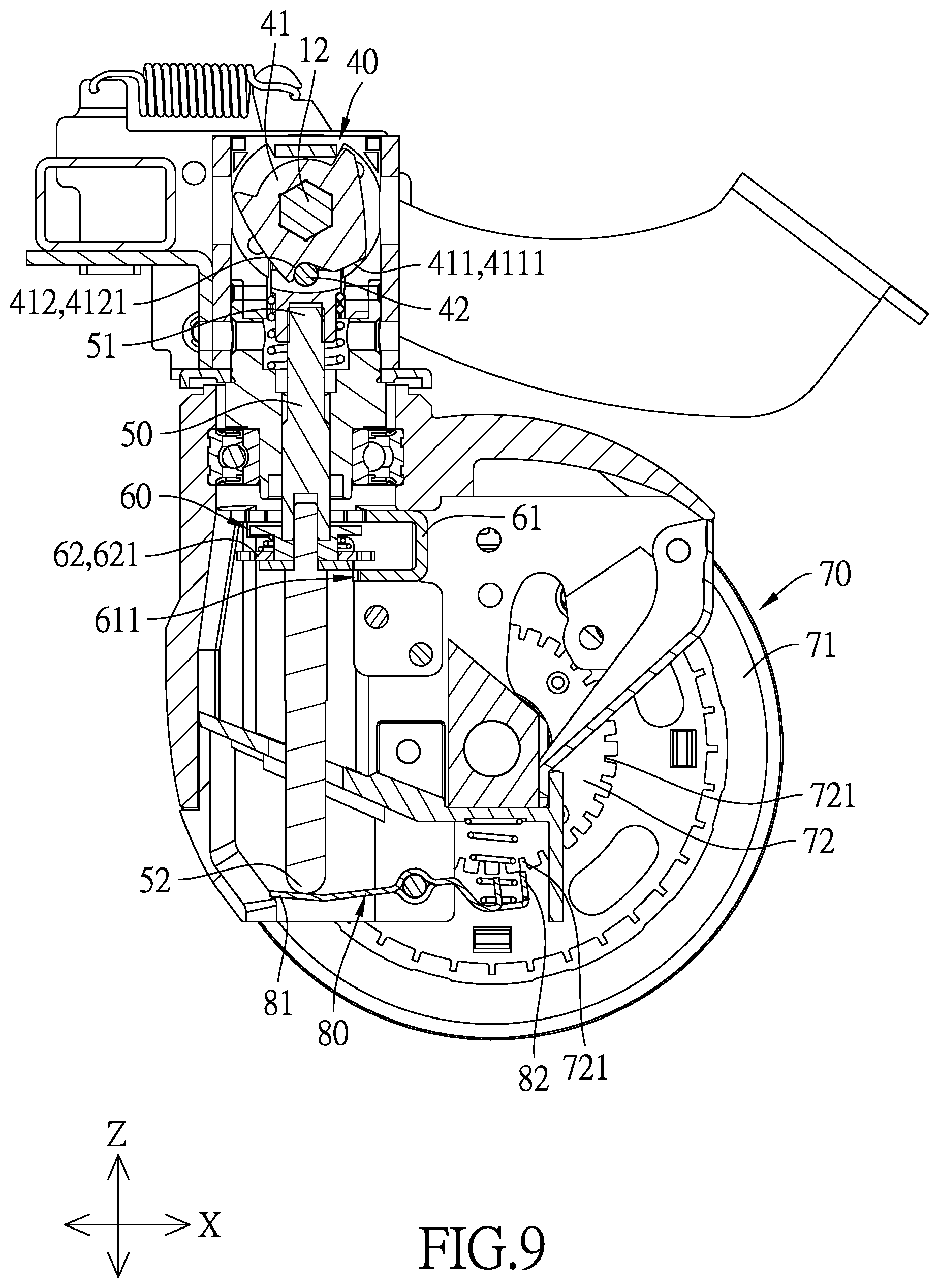 Patent US12377680 Figure 9 – Caster with a circularly positioning structure