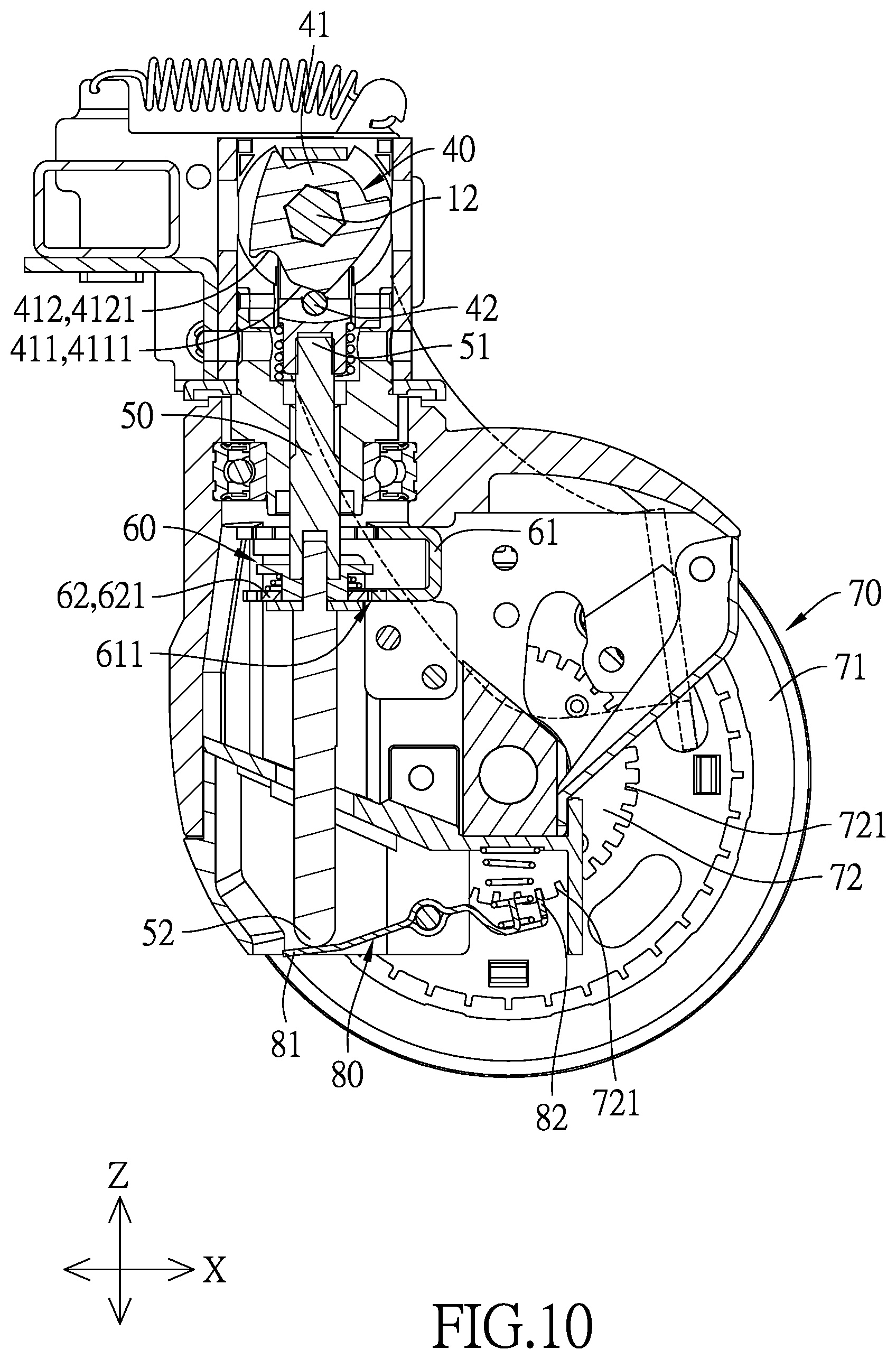Patent US12377680 Figure 10 – Caster with a circularly positioning structure