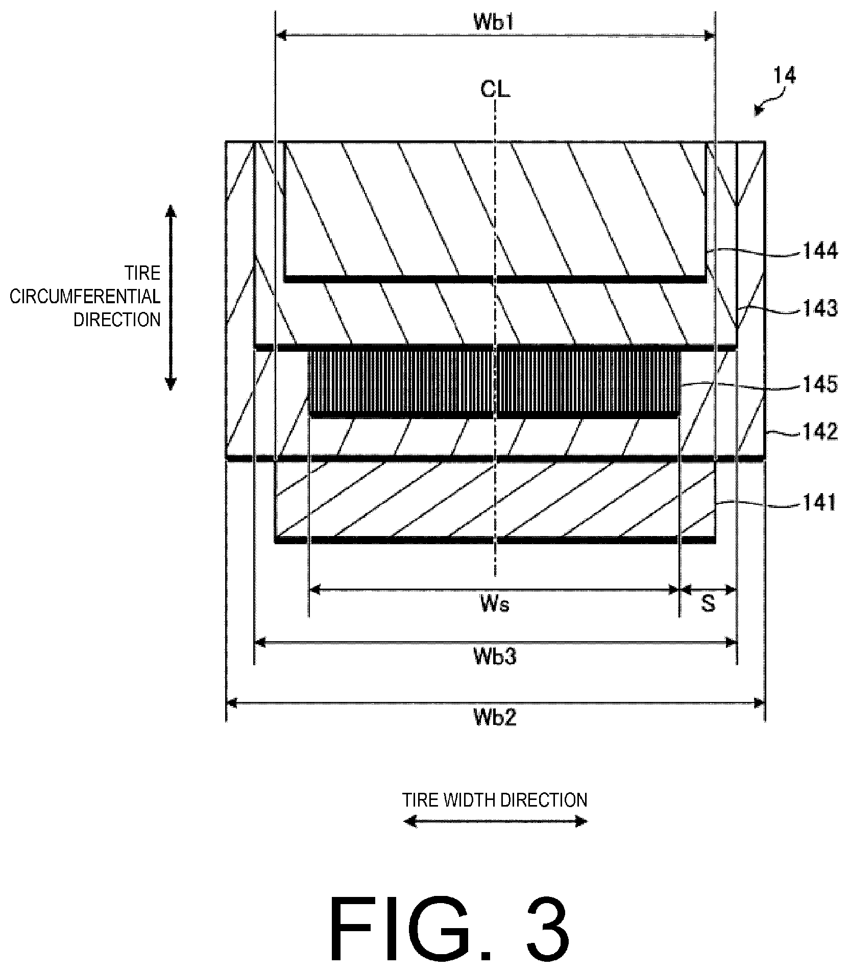 Patent US12377682 Figure 3 – Pneumatic tire
