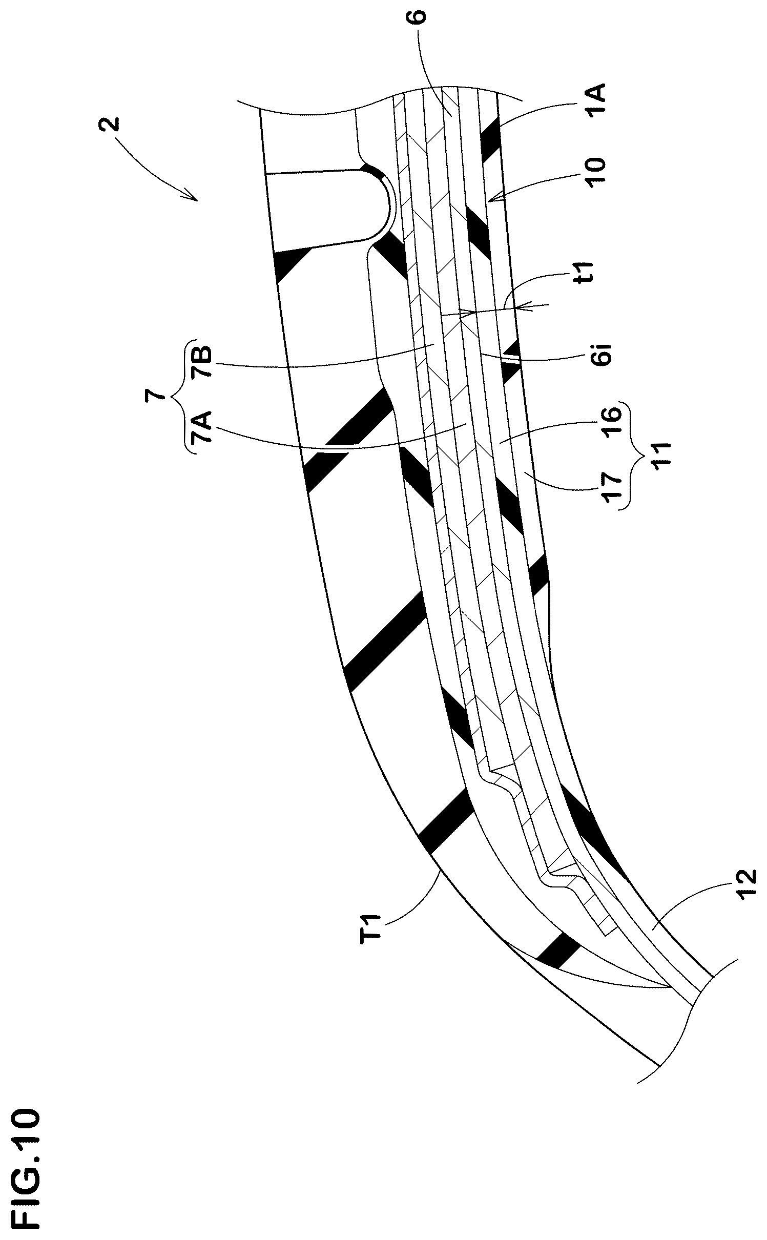 Patent US12377683 Figure 10 – Pneumatic tire
