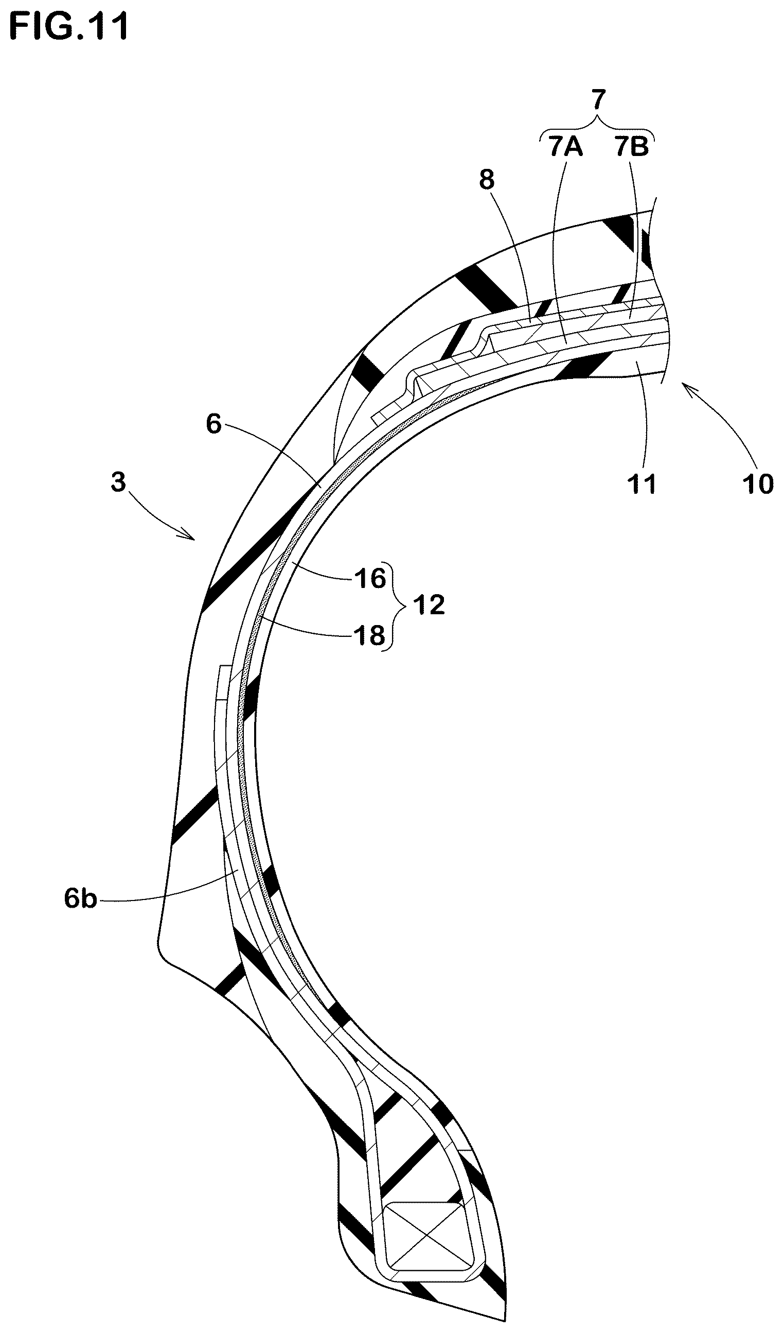 Patent US12377683 Figure 11 – Pneumatic tire