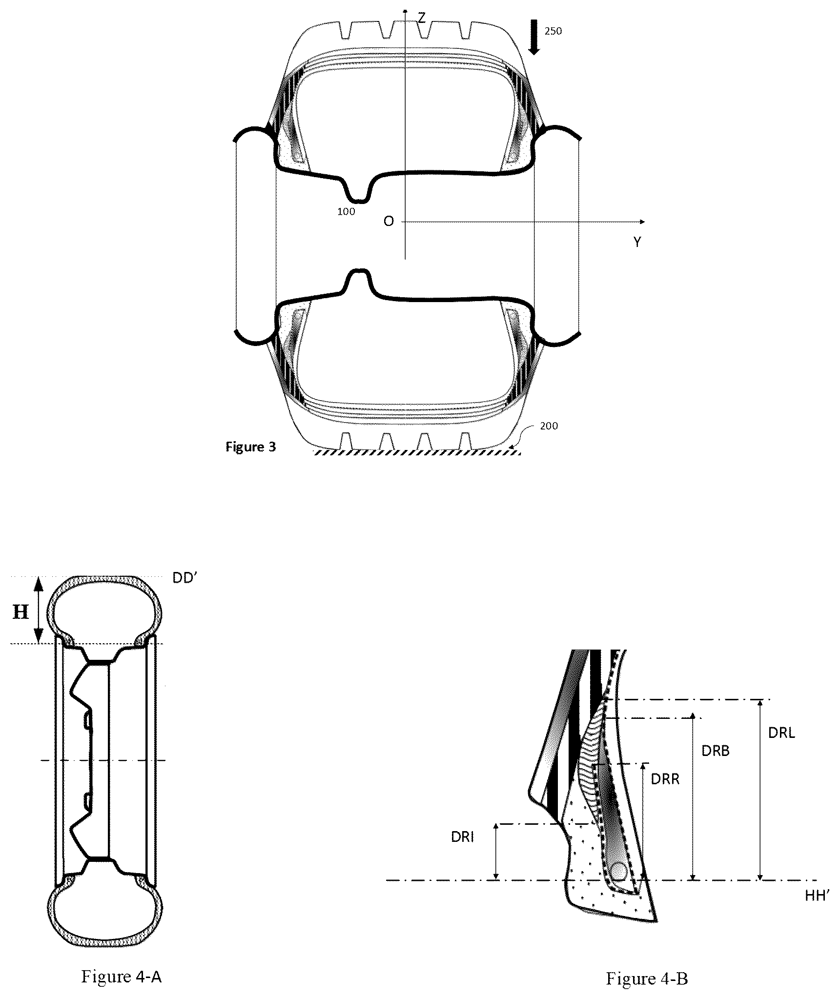 Patent US12377691 Figure 2 – Tire having optimized performance in terms of rolling resistance without impairing the industrial performance