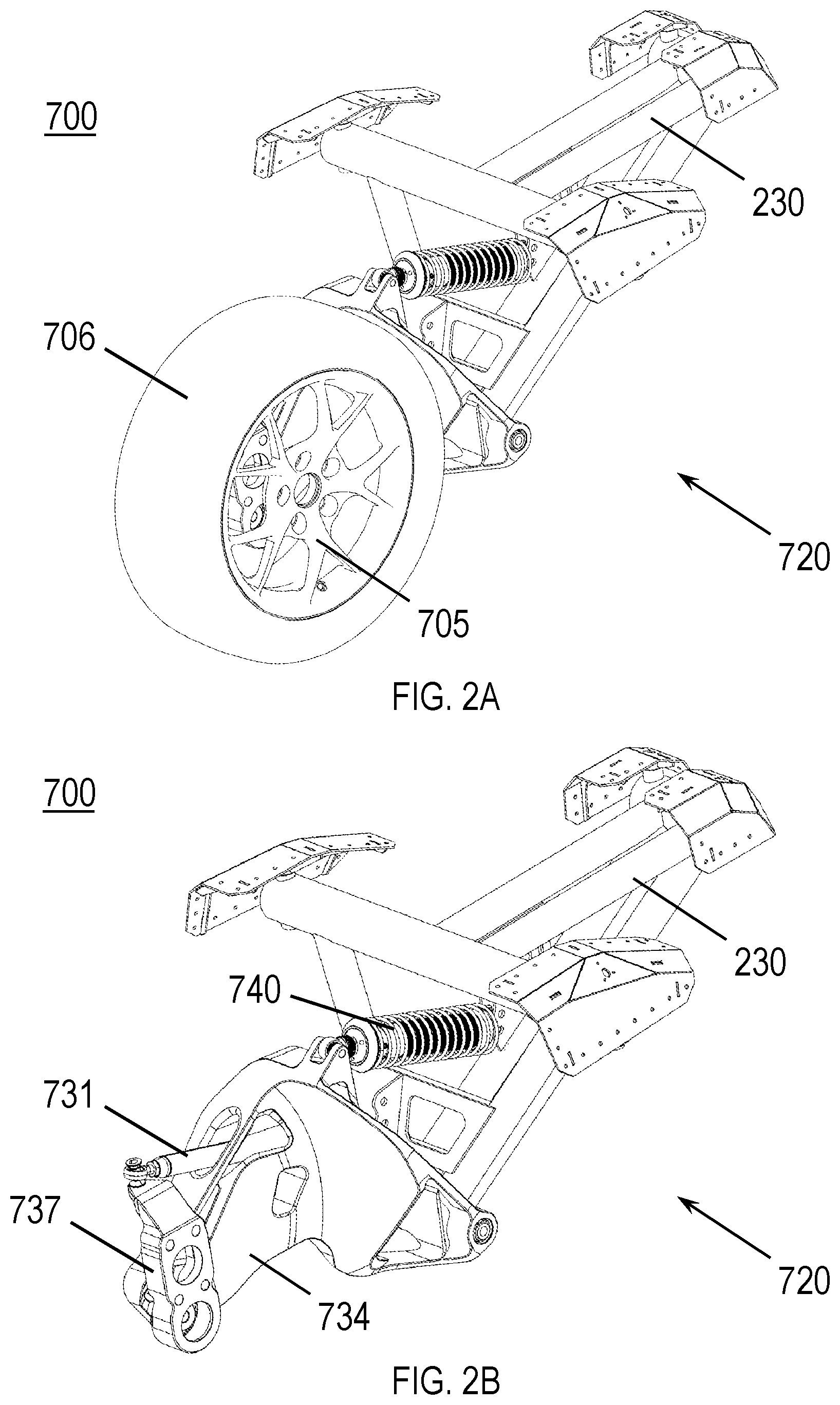 Patent US12377693 Figure 2 – Rear suspension for vehicle having improved swing arm