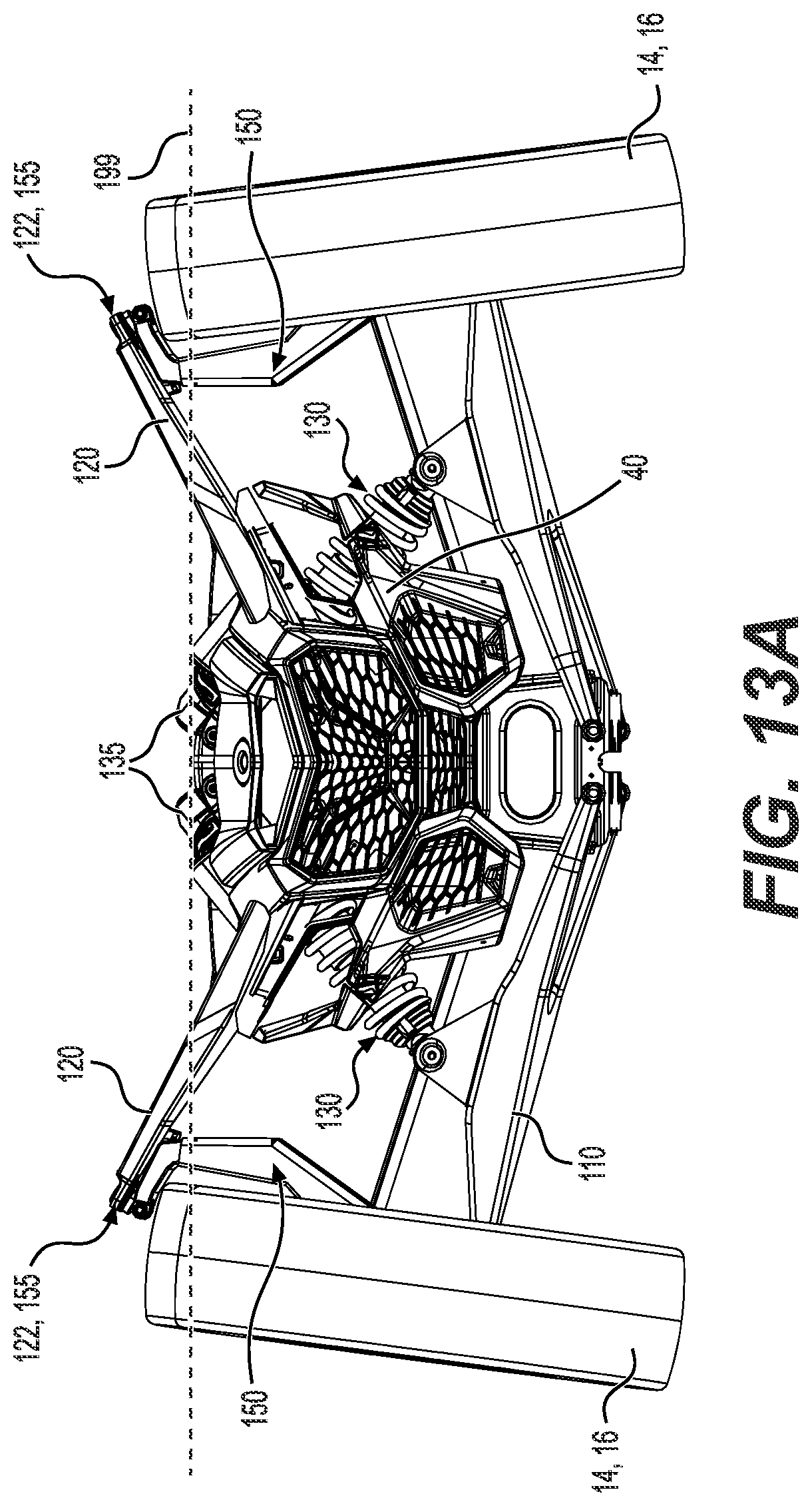 Patent US12377694 Figure 14 – Front suspension assembly for an off-road vehicle
