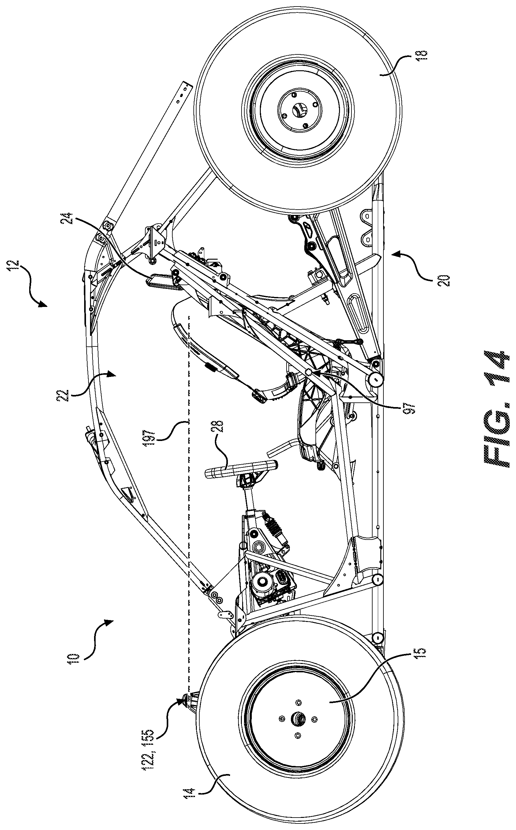 Patent US12377694 Figure 16 – Front suspension assembly for an off-road vehicle