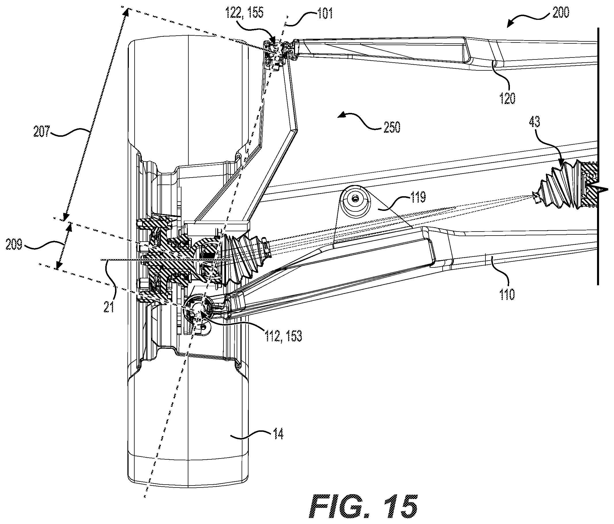 Patent US12377694 Figure 17 – Front suspension assembly for an off-road vehicle