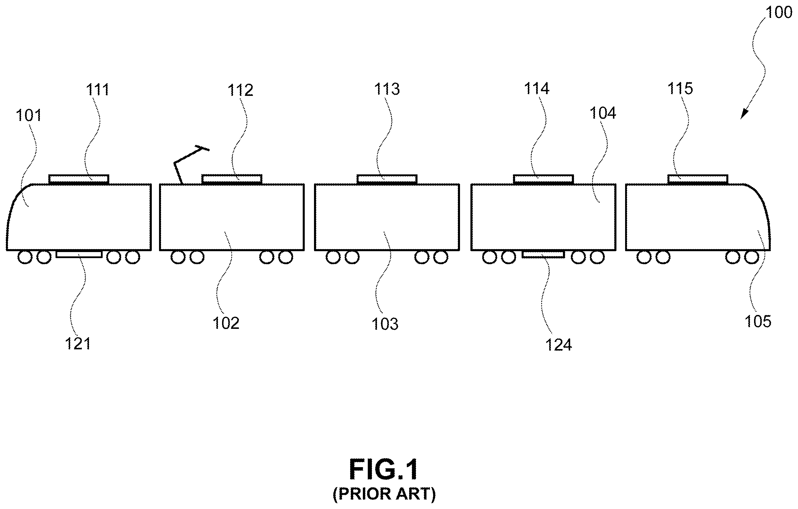 Patent US12377706 Figure 1 – System for the generation of compressed air and for air conditioning, for a railway vehicle