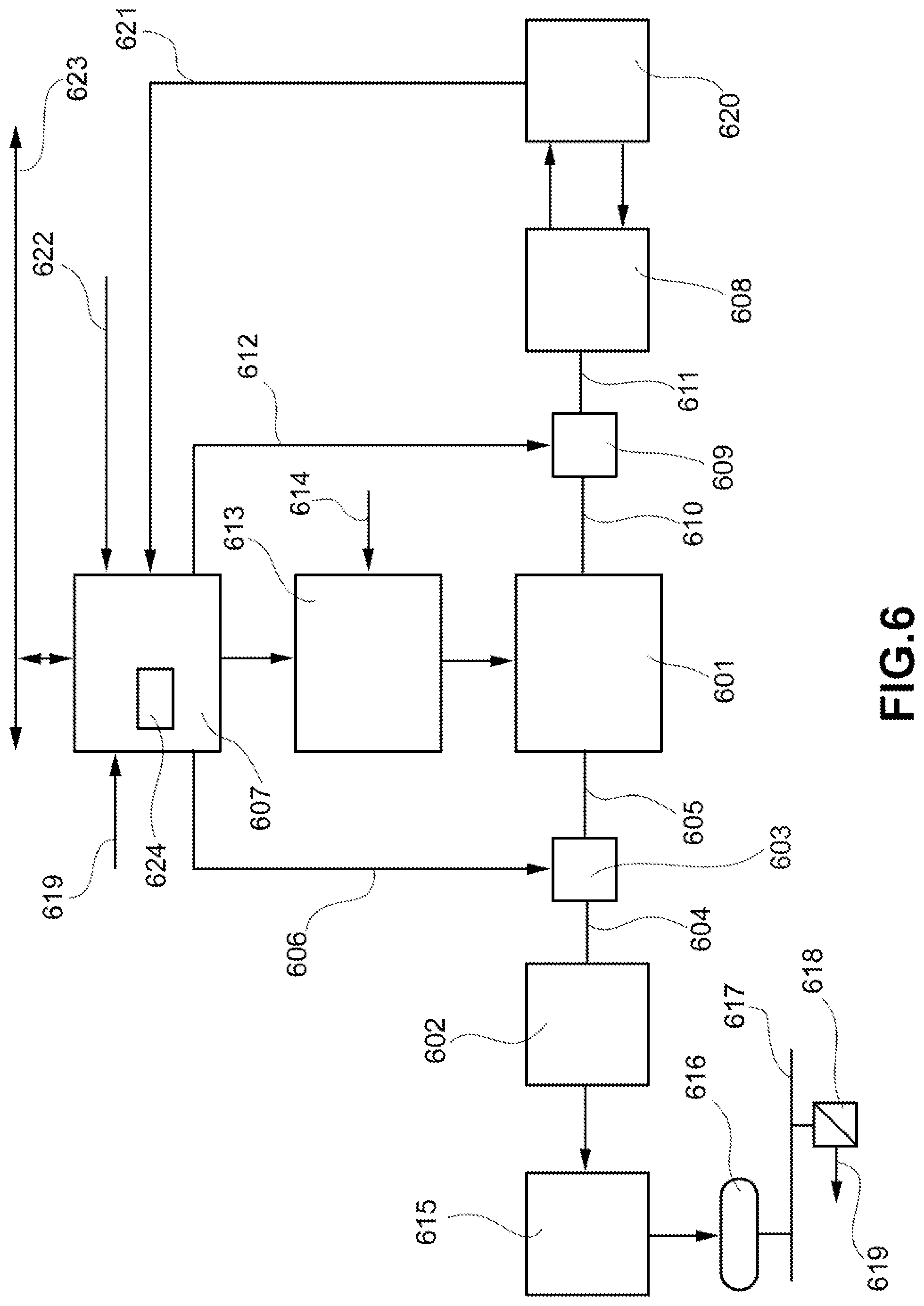Patent US12377706 Figure 6 – System for the generation of compressed air and for air conditioning, for a railway vehicle