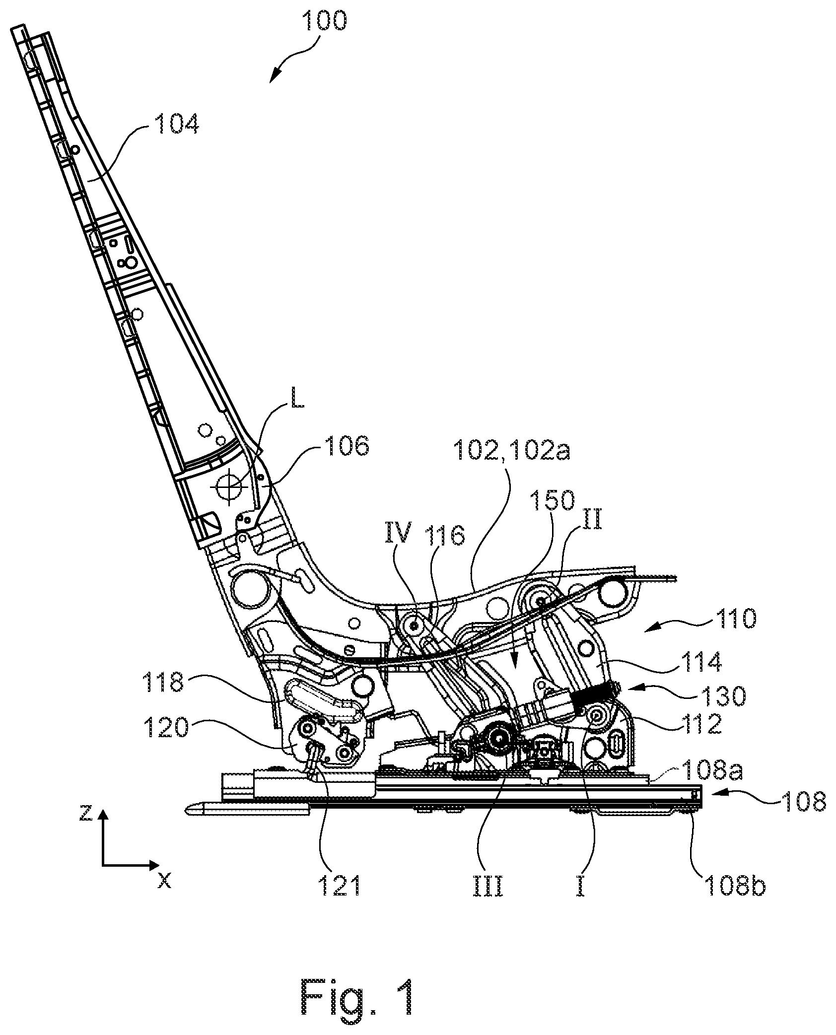 Patent US12377760 Figure 1 – Vehicle seat