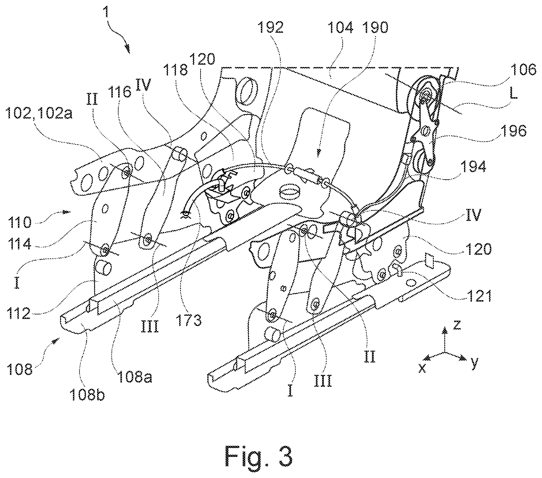 Patent US12377760 Figure 3 – Vehicle seat