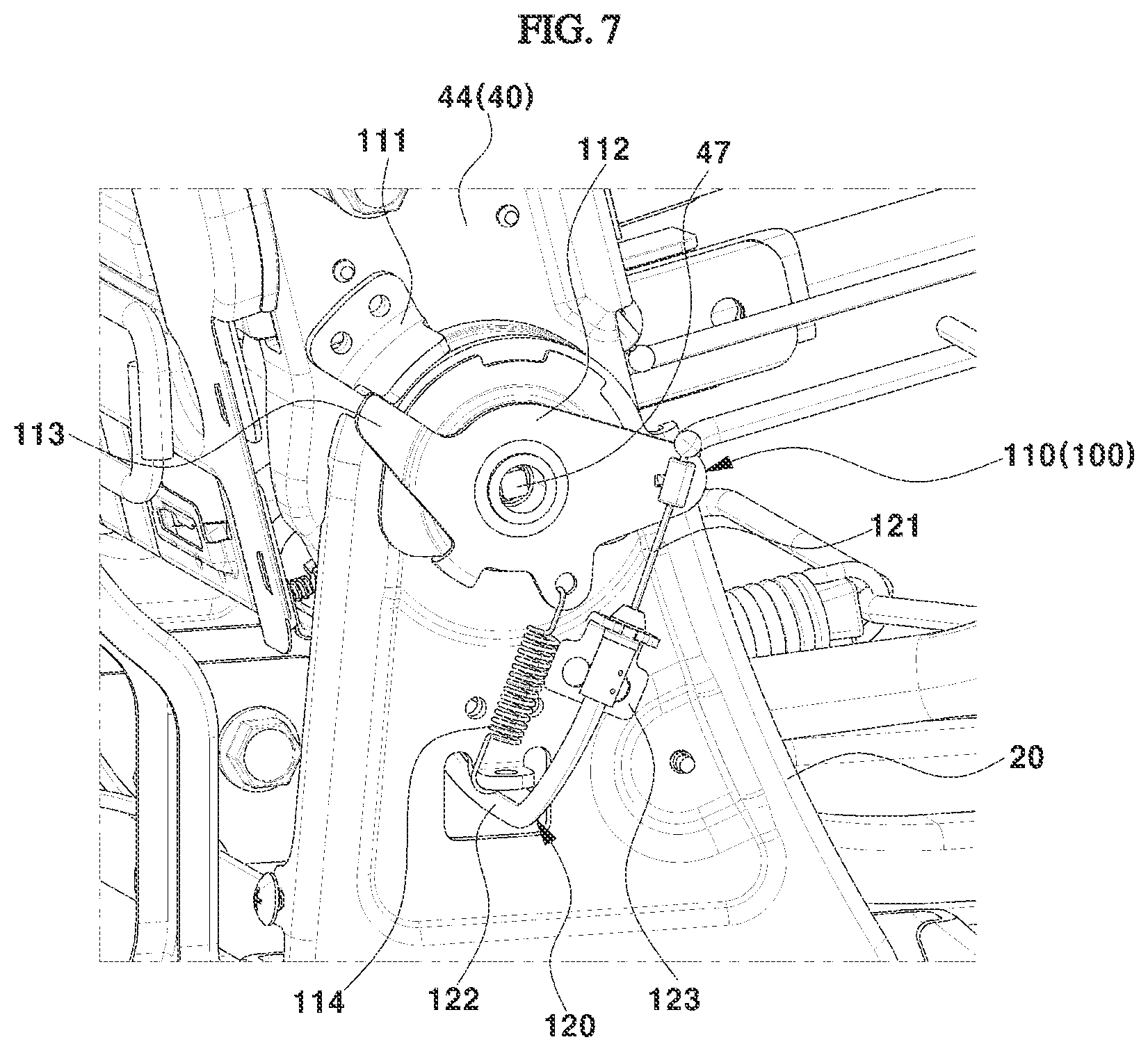 Patent US12377767 Figure 6 – Vehicle seat