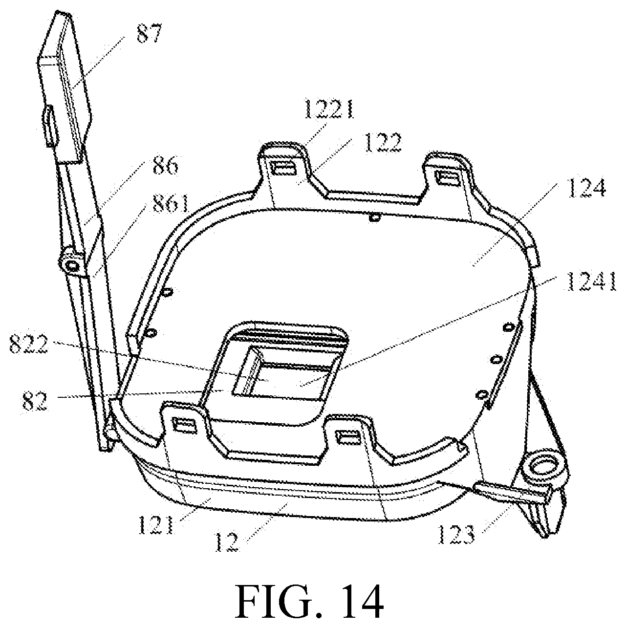 Patent US12377768 Figure 7 – Cup holder assembly and vehicle having same