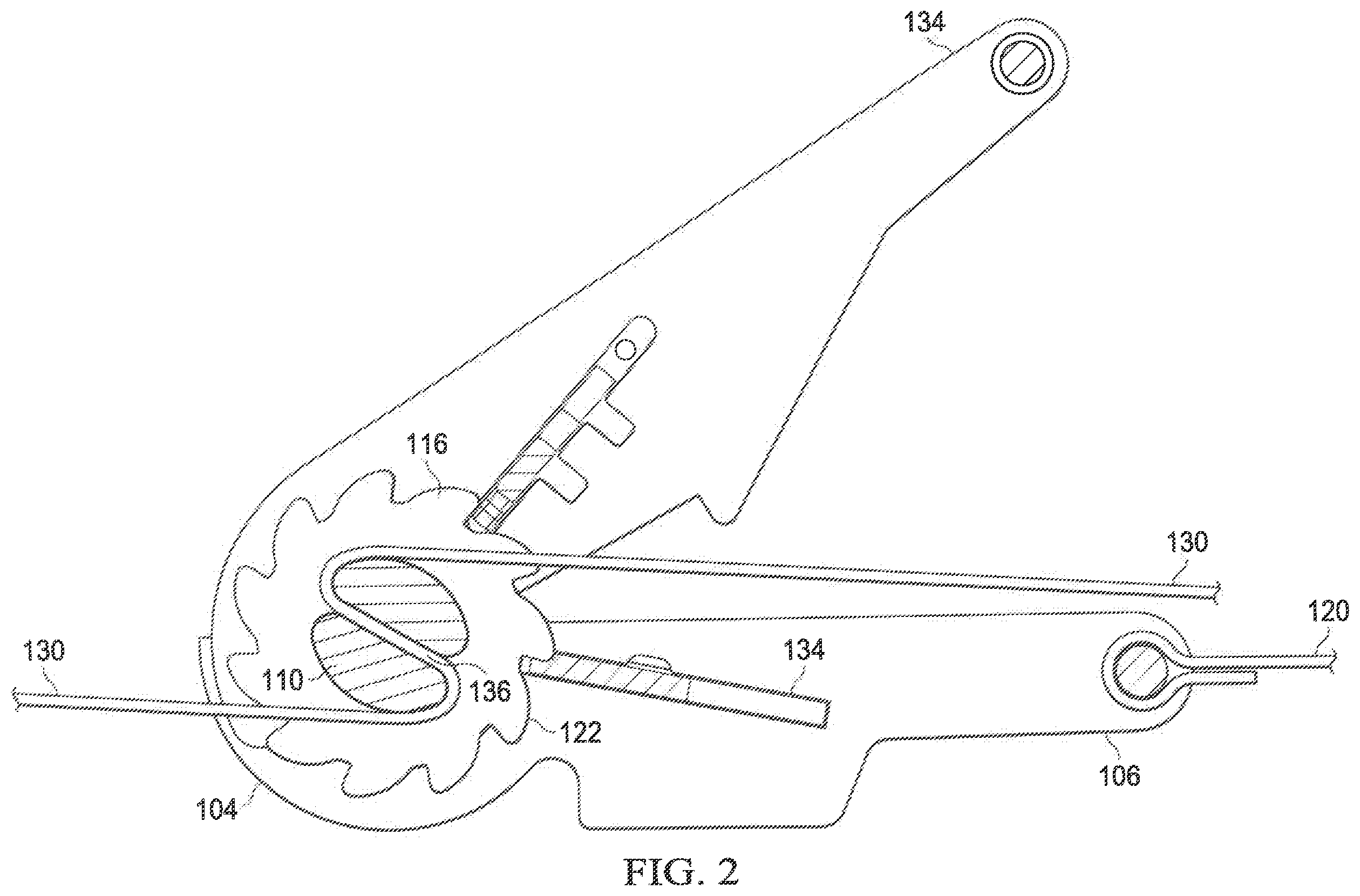 Patent US12377769 Figure 2 – Tie down ratchet and strap
