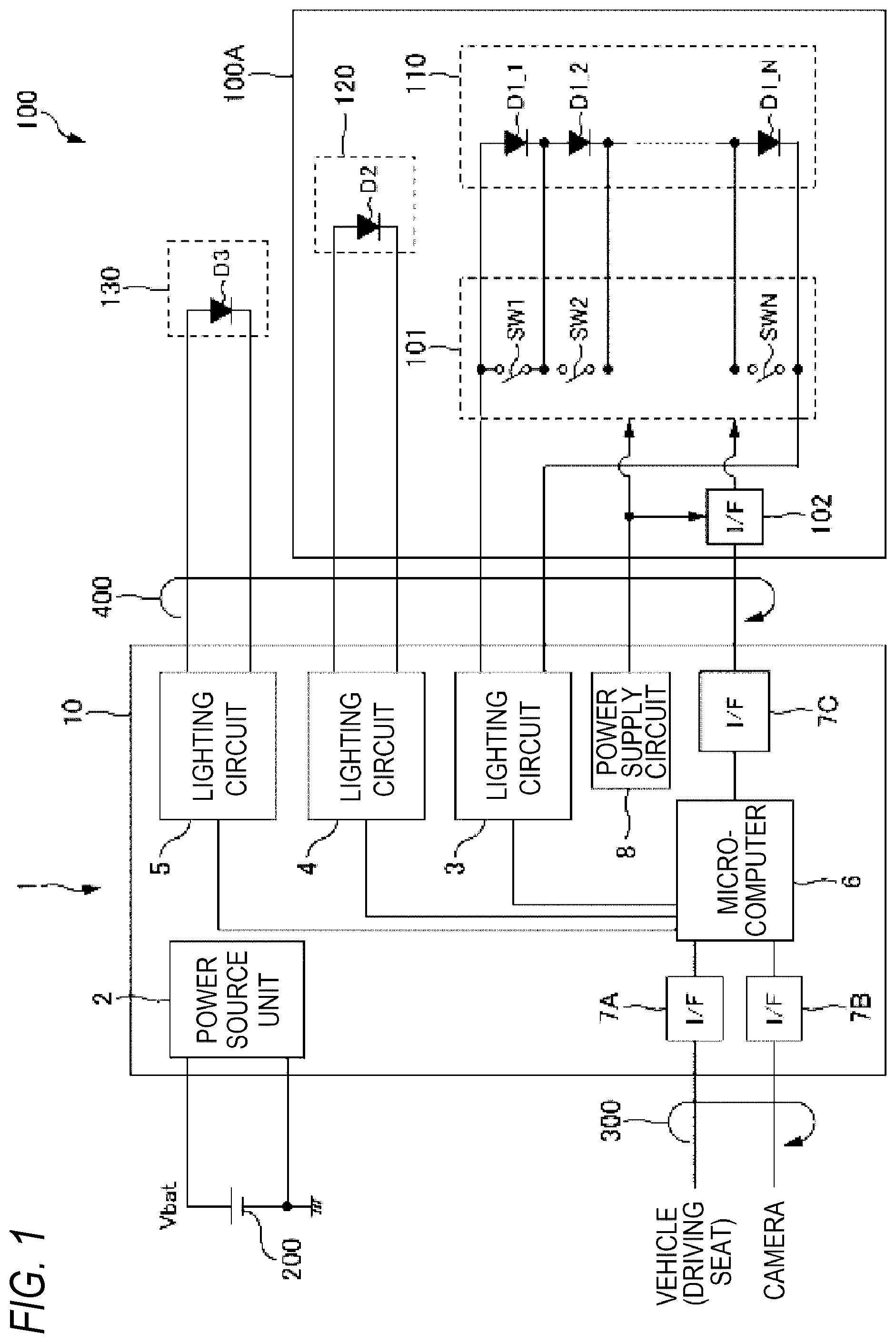 Patent US12377773 Figure 1 – Lighting control apparatus