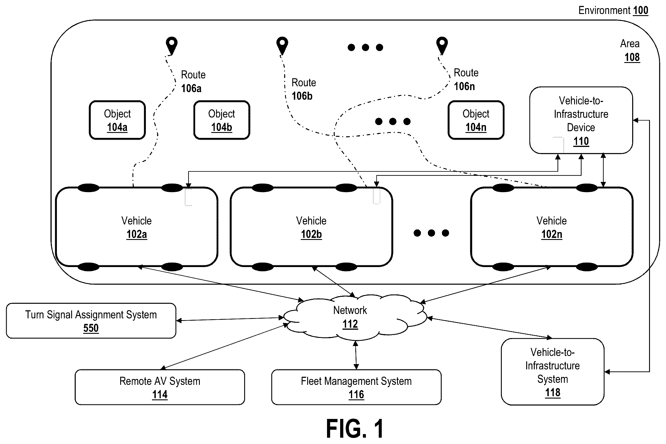 Patent US12377776 Figure 1 – Turn signal assignment for complex maneuvers