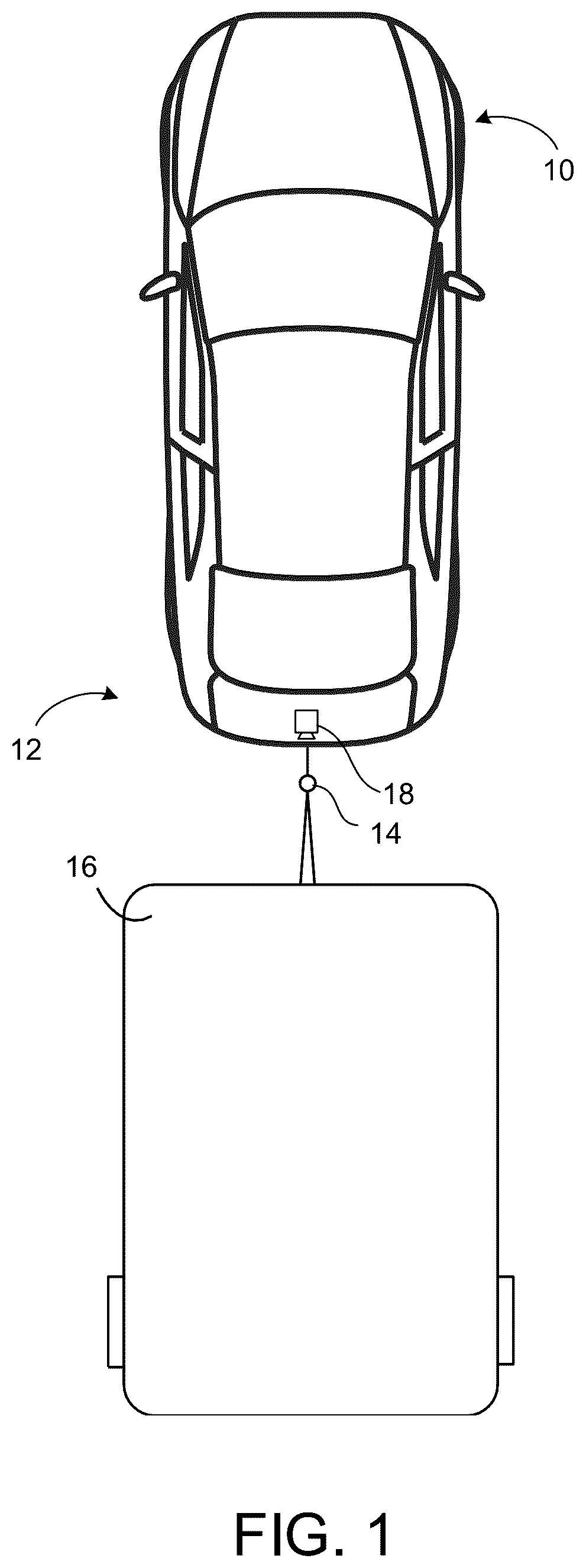 Patent US12377783 Figure 1 – Vehicular trailering assist system with automatic trailer recognition