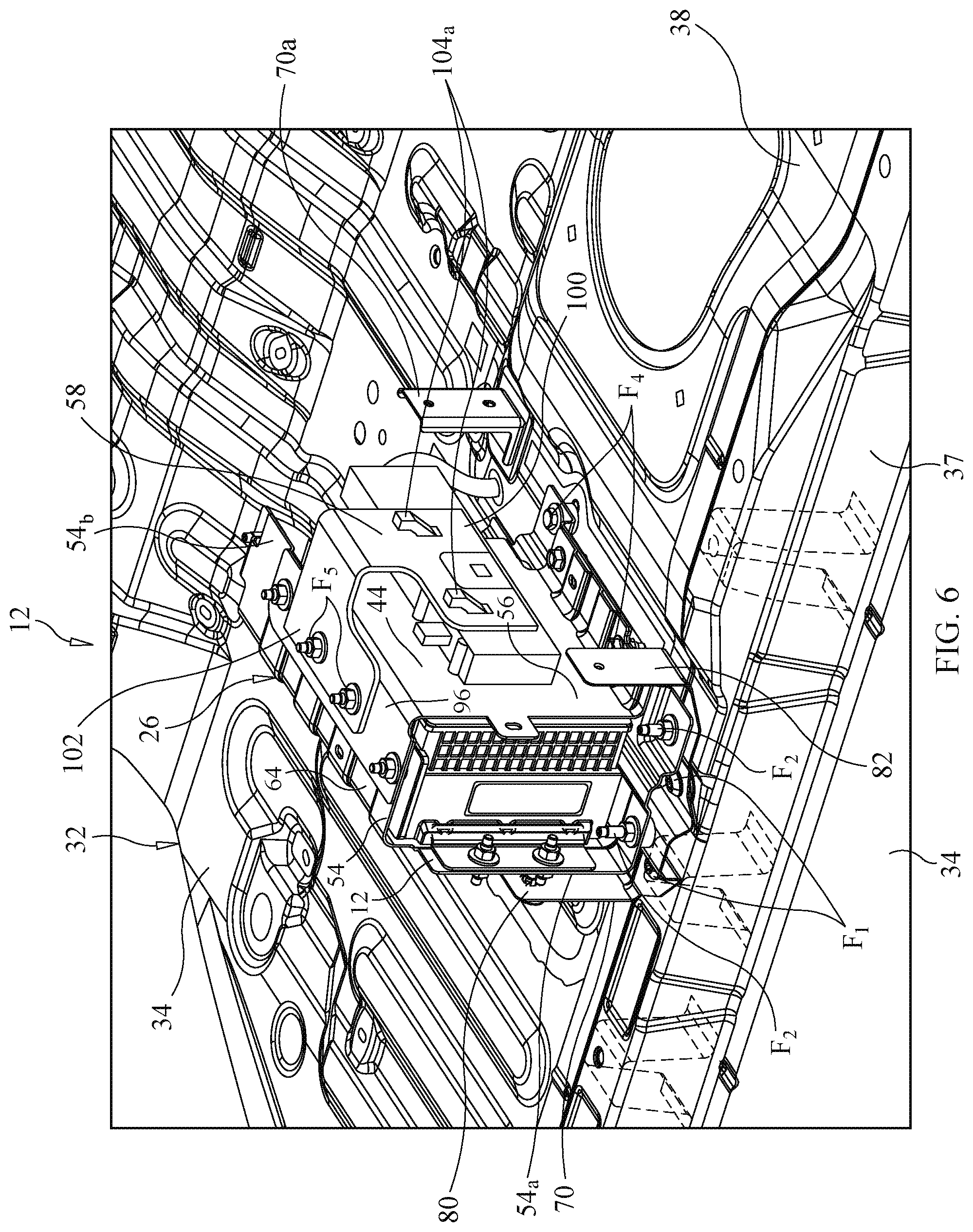 Patent US12377786 Figure 5 – Center console assembly