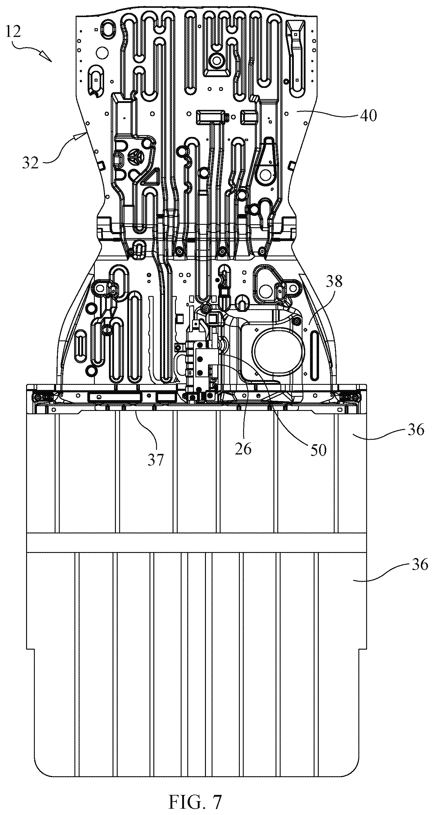 Patent US12377786 Figure 6 – Center console assembly