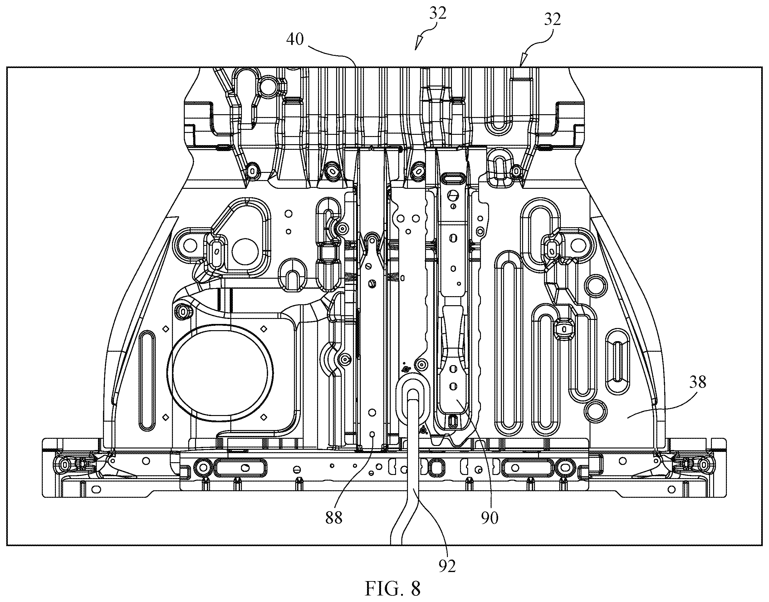 Patent US12377786 Figure 7 – Center console assembly