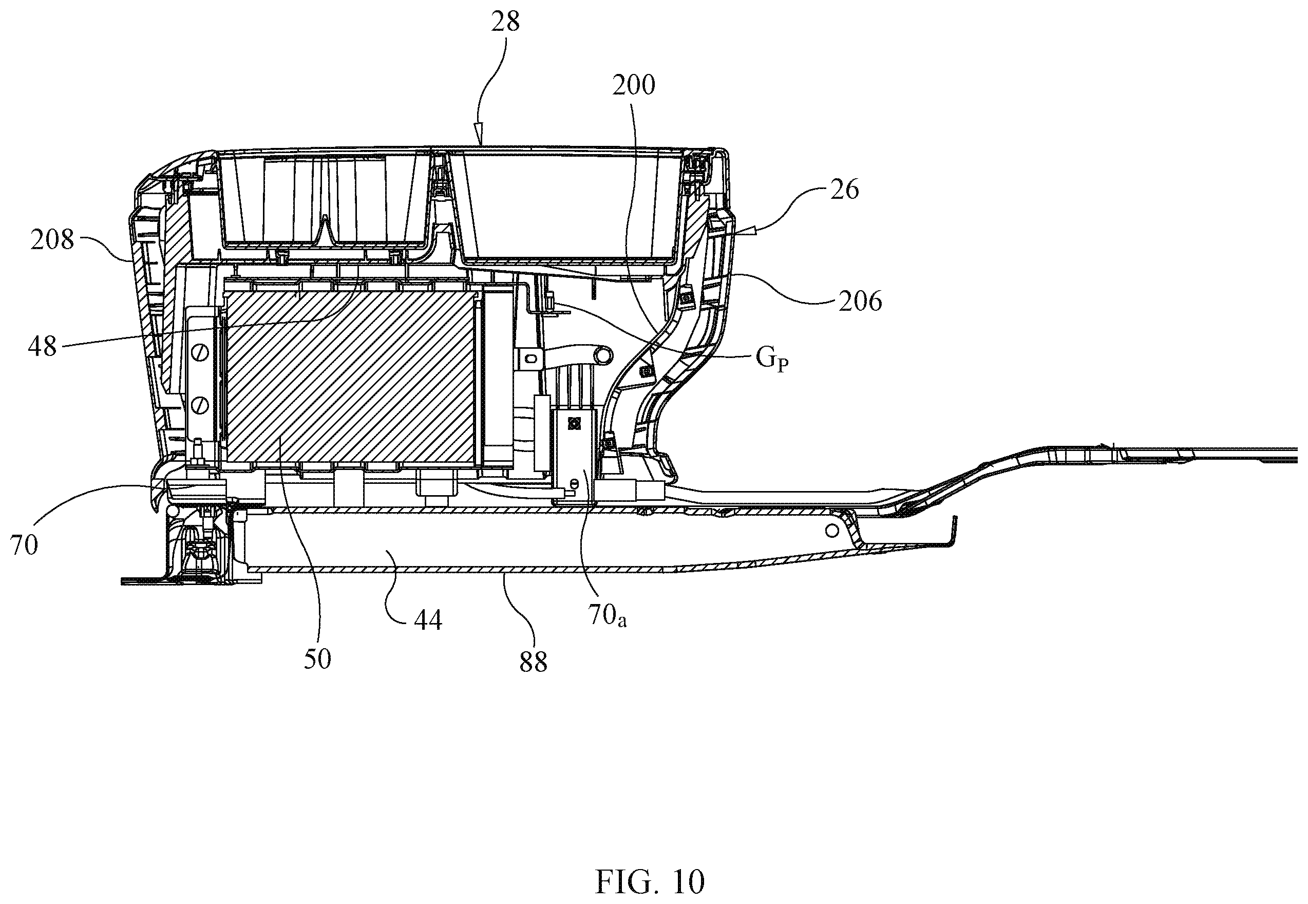 Patent US12377786 Figure 9 – Center console assembly