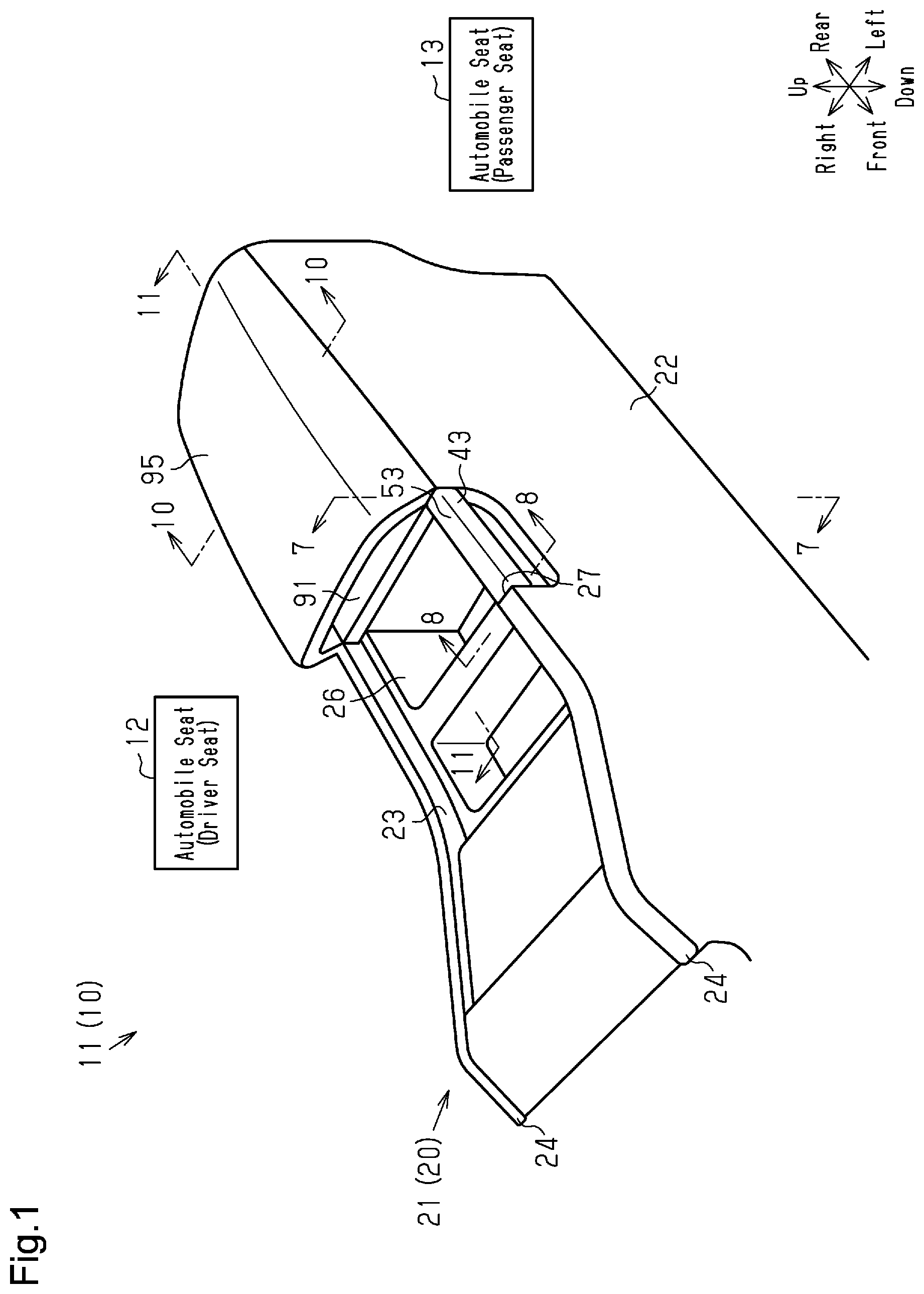 Patent US12377787 — Console box — Figure 1