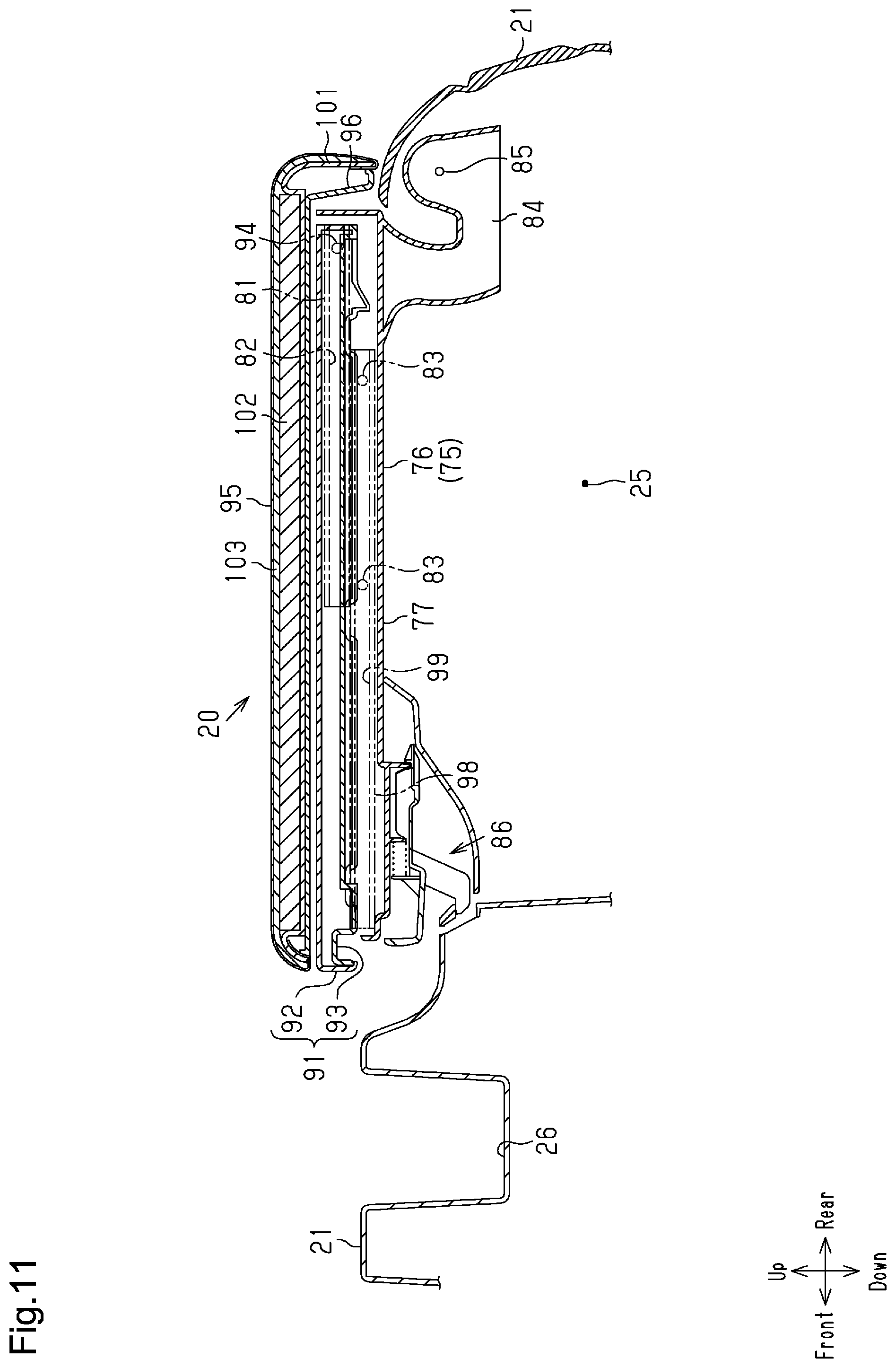 Patent US12377787 Figure 11 – Console box