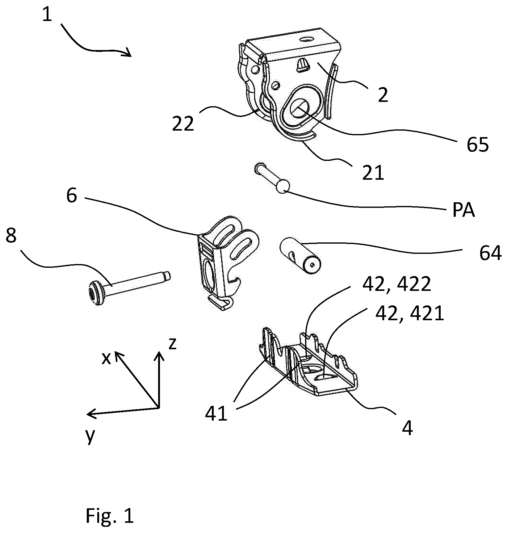 Patent US12377788 Figure 1 – Roof rack foot assembly for a roof rack and a roof rack for a vehicle
